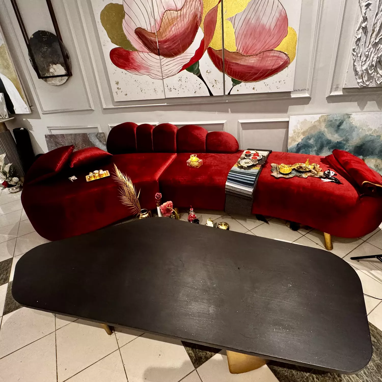 Organic shape wooden table 1