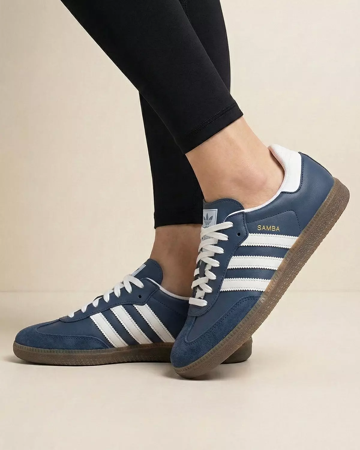 Adidas Samba Shoes For Fomen -Navy Blue White Gum image