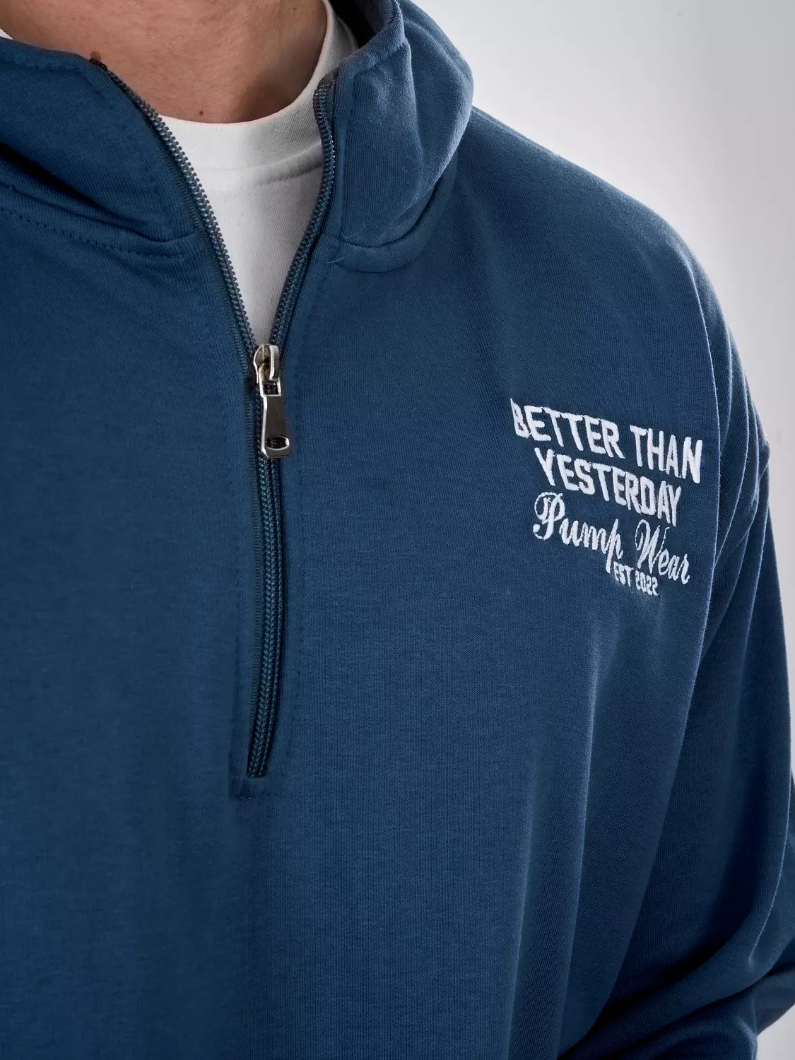 Drop Shoulder quarter Zip Hoodie ‘’indigo’’ 4