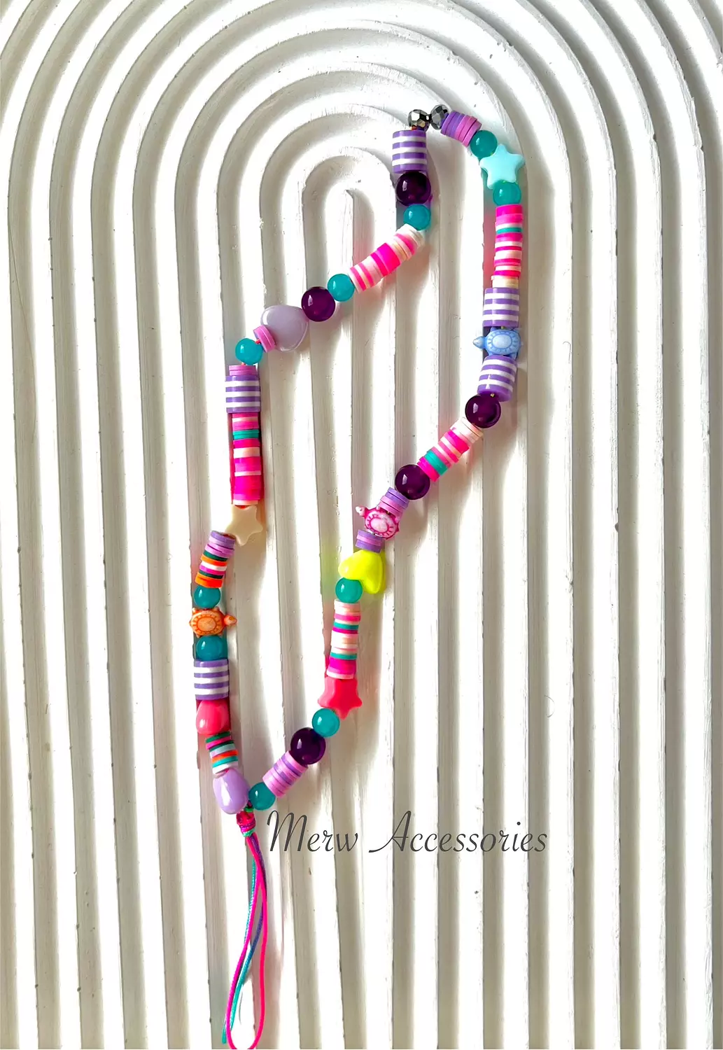 Mix pink short mobile chain image