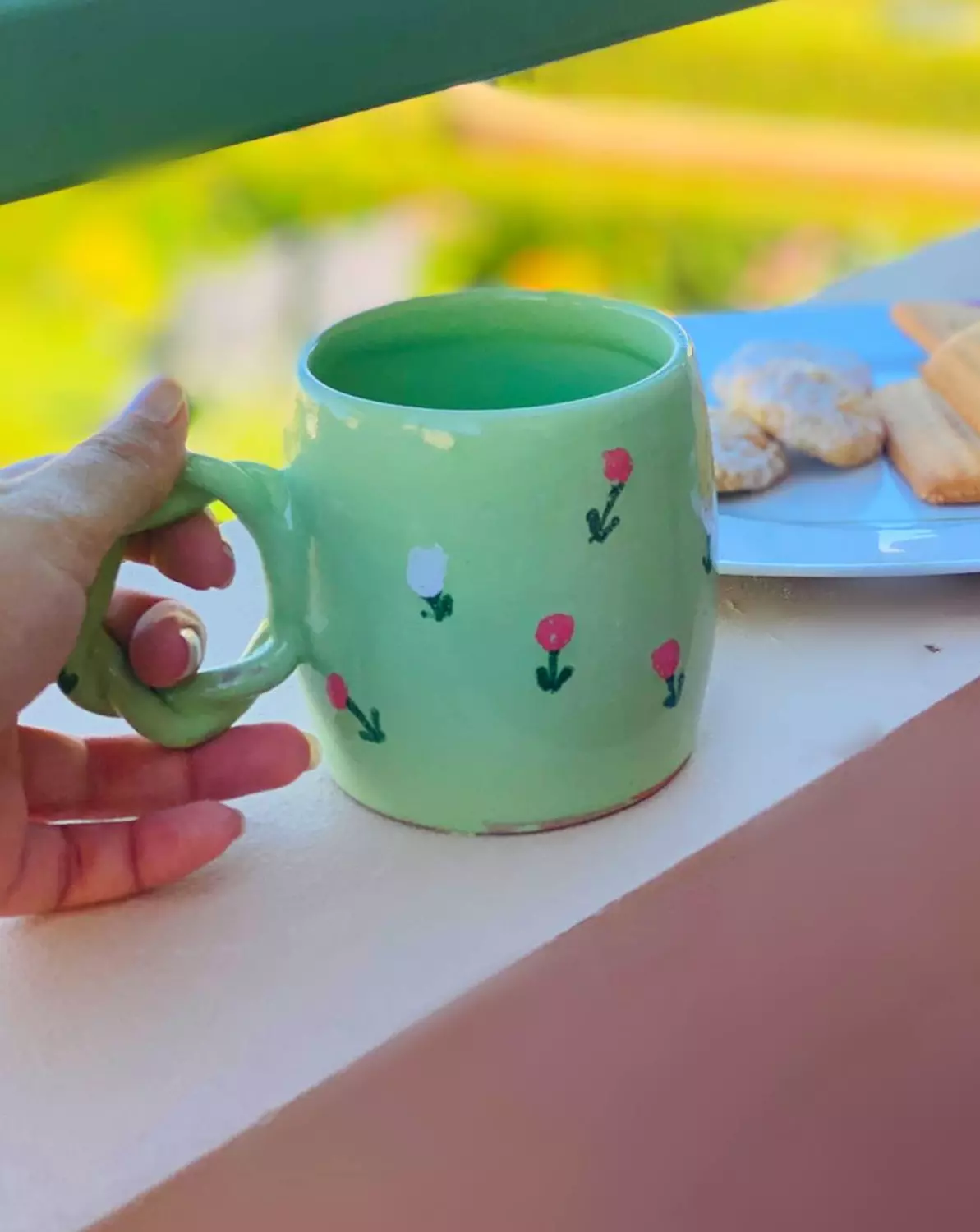 curly Mint Floral mug 1