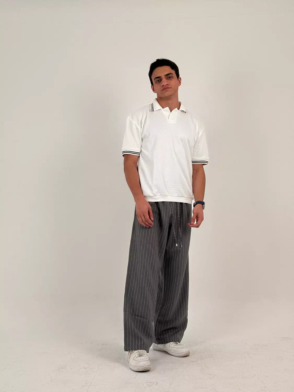 Wide Leg Stripped Pants - Men 5