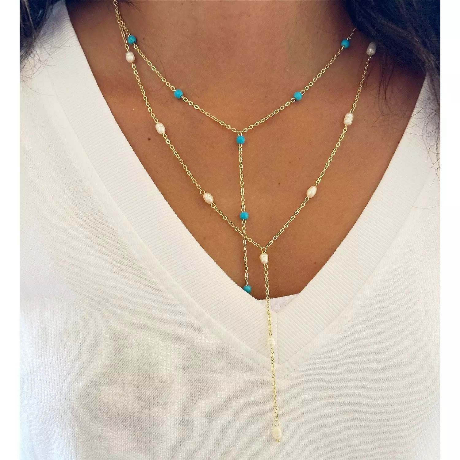 The Dk Topaz & Pearl Set 2