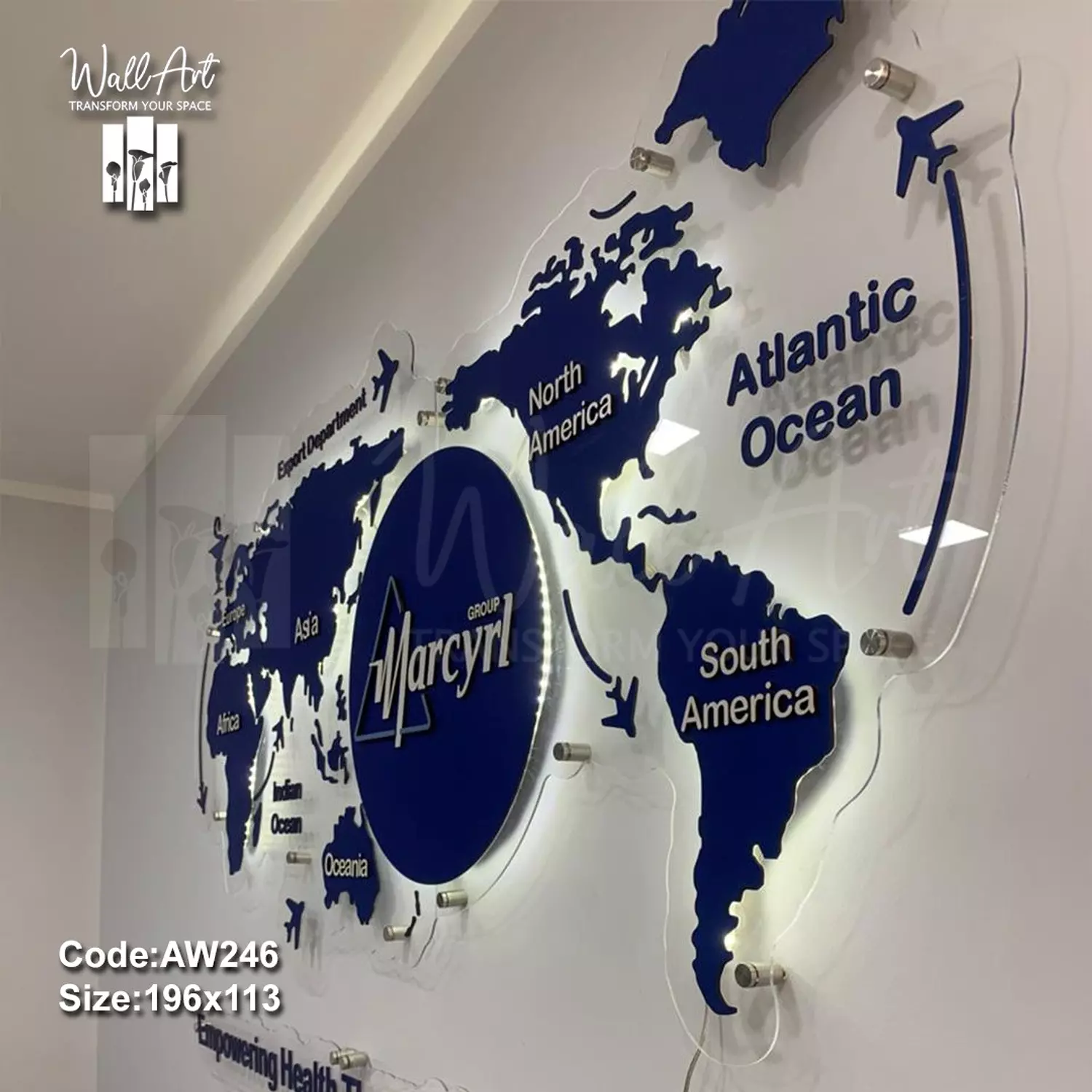 AW246-Lighted Acrylic World Map   3