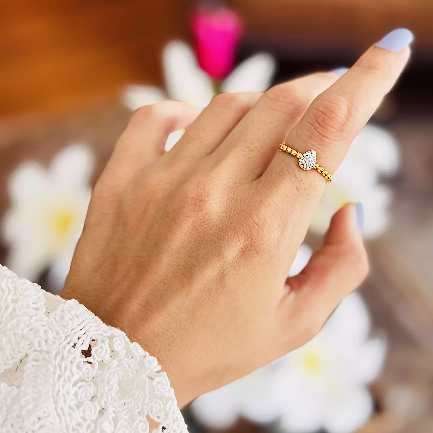 Zircon drop shape ring 2