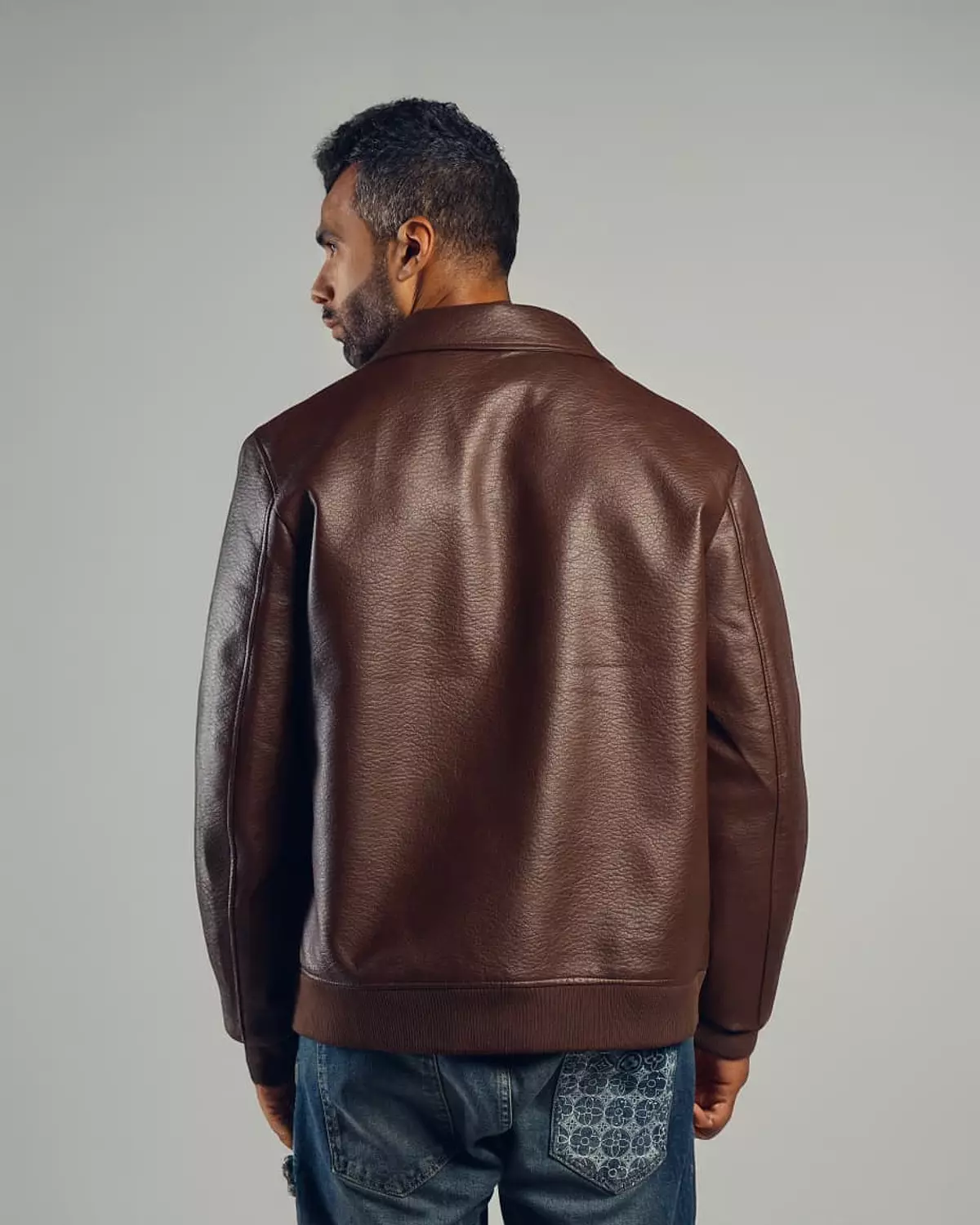 HUGO Brown leather jacket 2