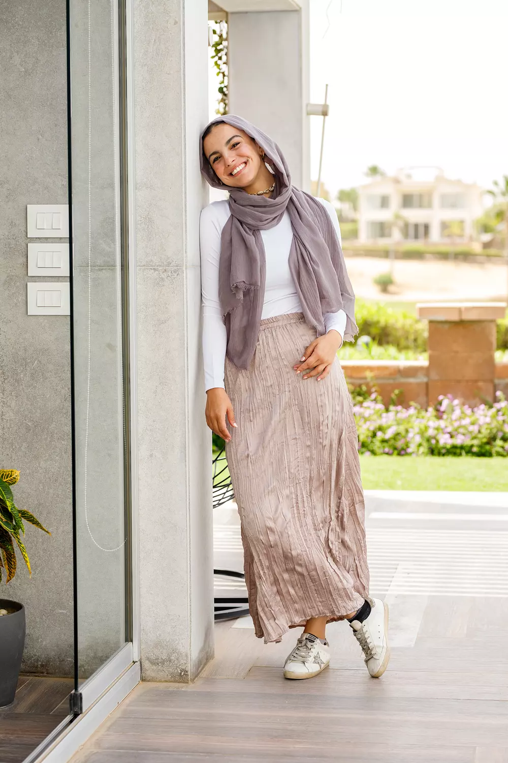 Cafe maxi satin skirt  hover image