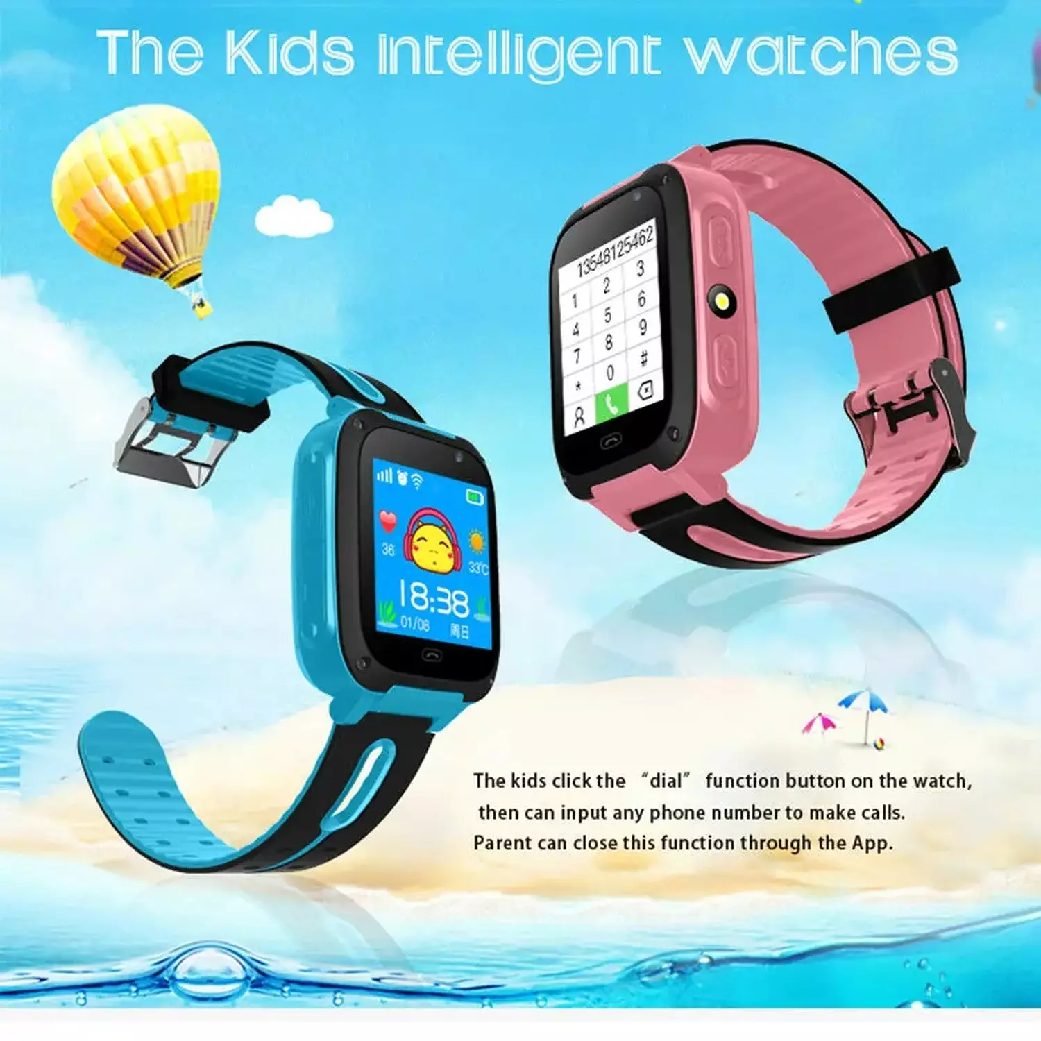 Z4 Kids Smartwatch with HD Touch Screen Camera SOS and Calls Elegant blue 8
