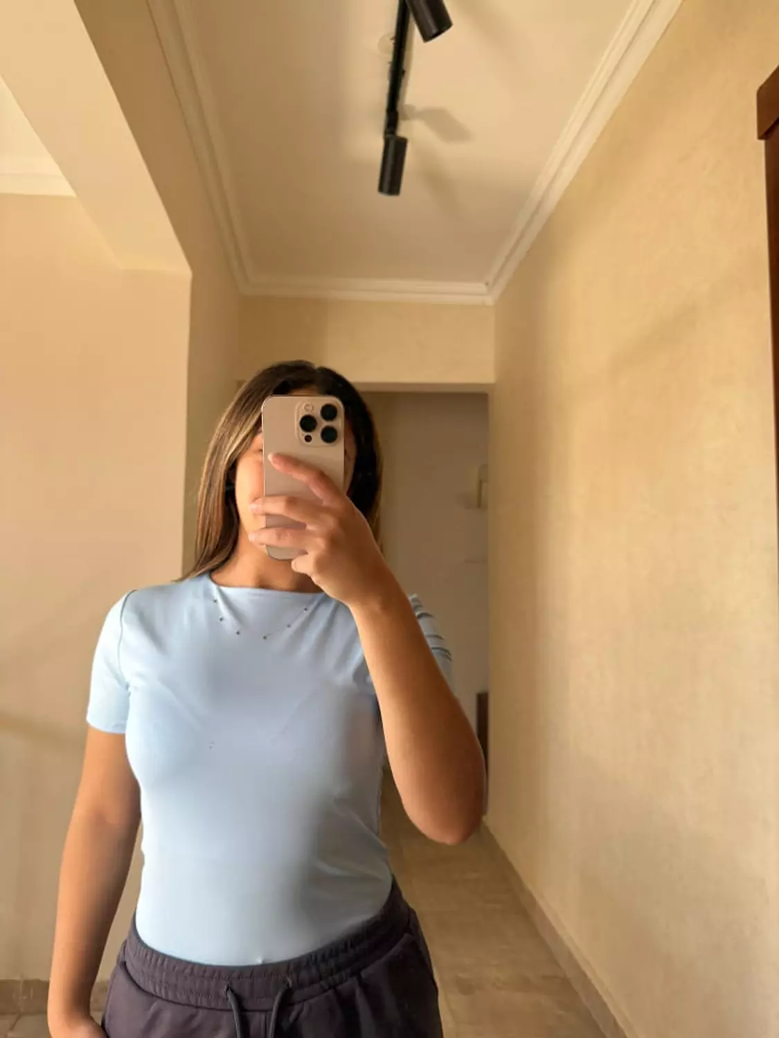 Short Sleeves Baby Blue Basic Top image