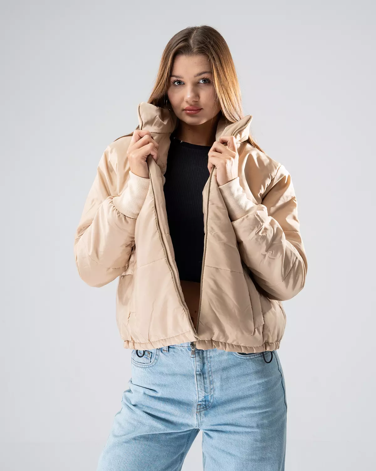 Puffer Jacket Beige image