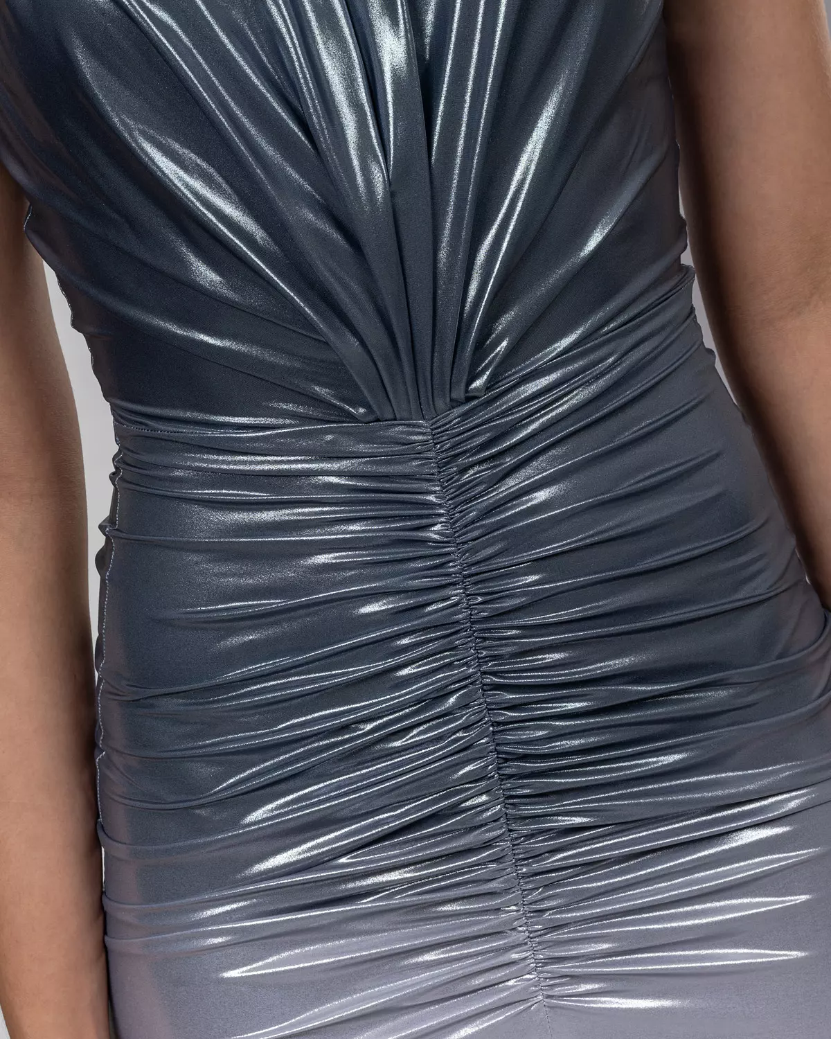 Metallic lycra degradé midi dress  5