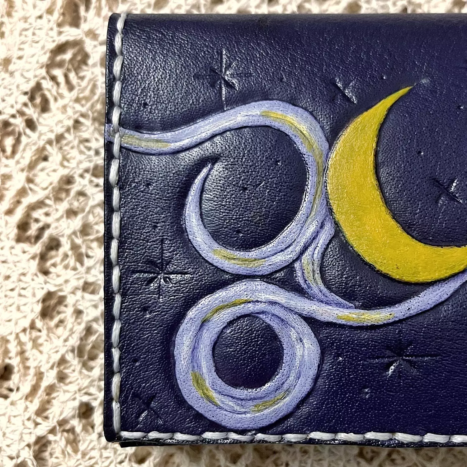 Starry Night folded leather wallet  hover image