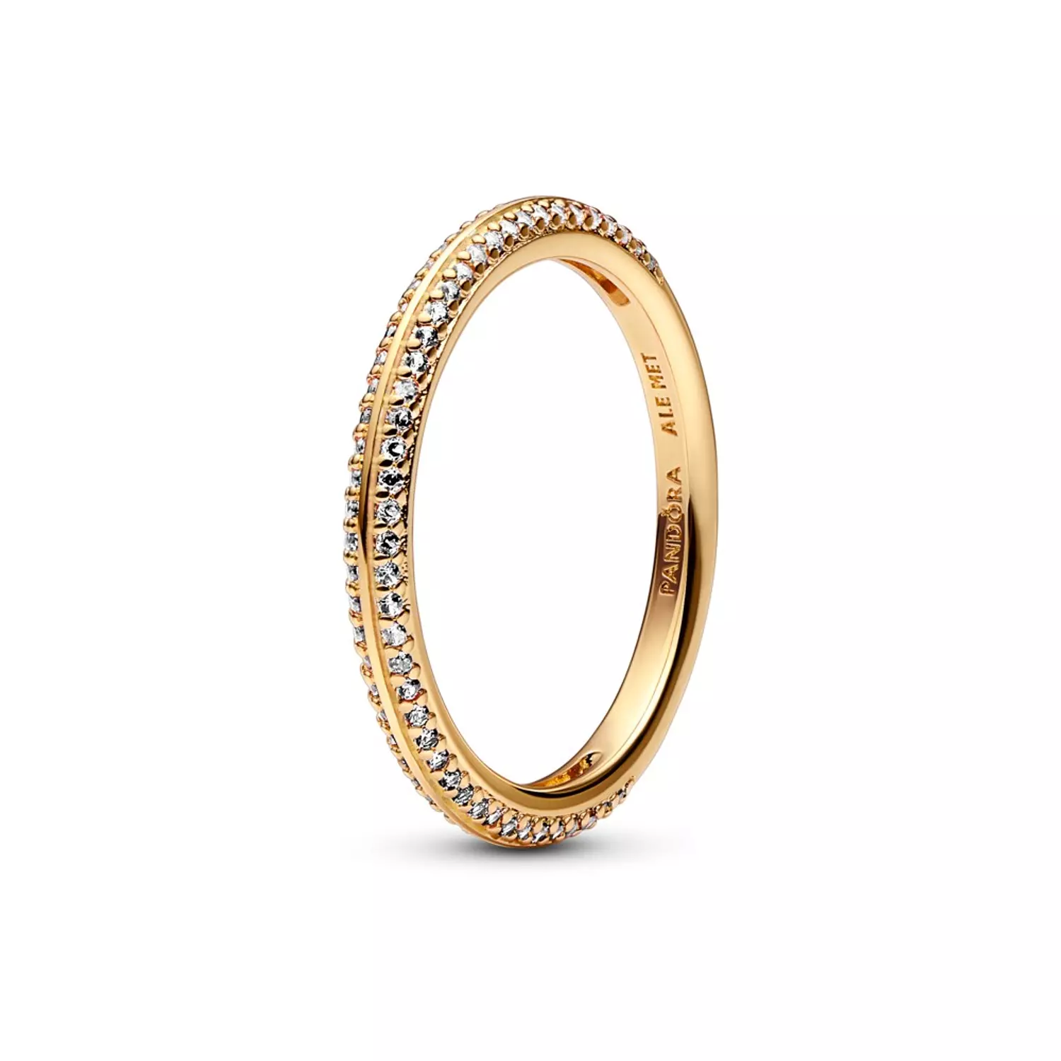 14k Gold-plated ring with clear cubic zirconia