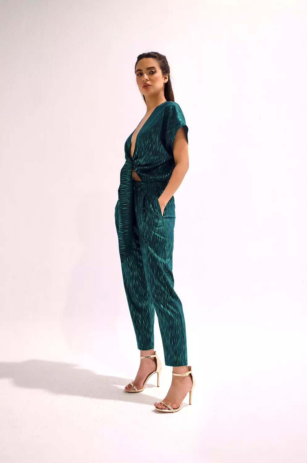 Deep Green Belted Jumpsuit image