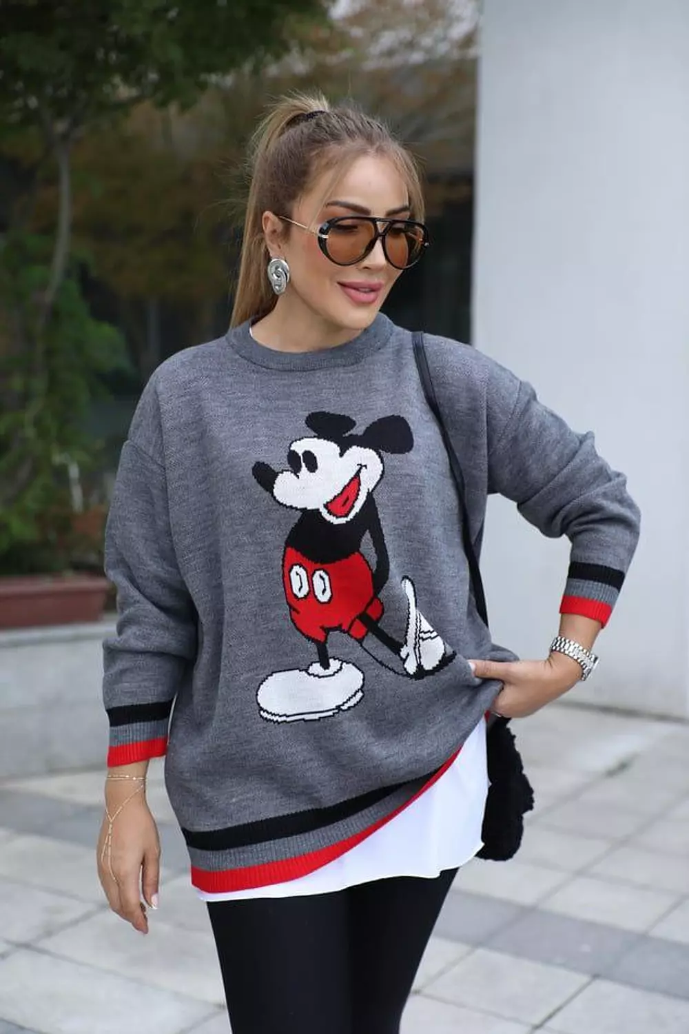 Dark Grey Mickey Pullover  2