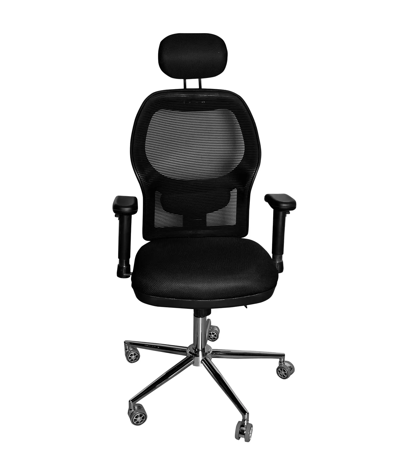 #104كرسي شبك عالي هيد ريست اسود 4