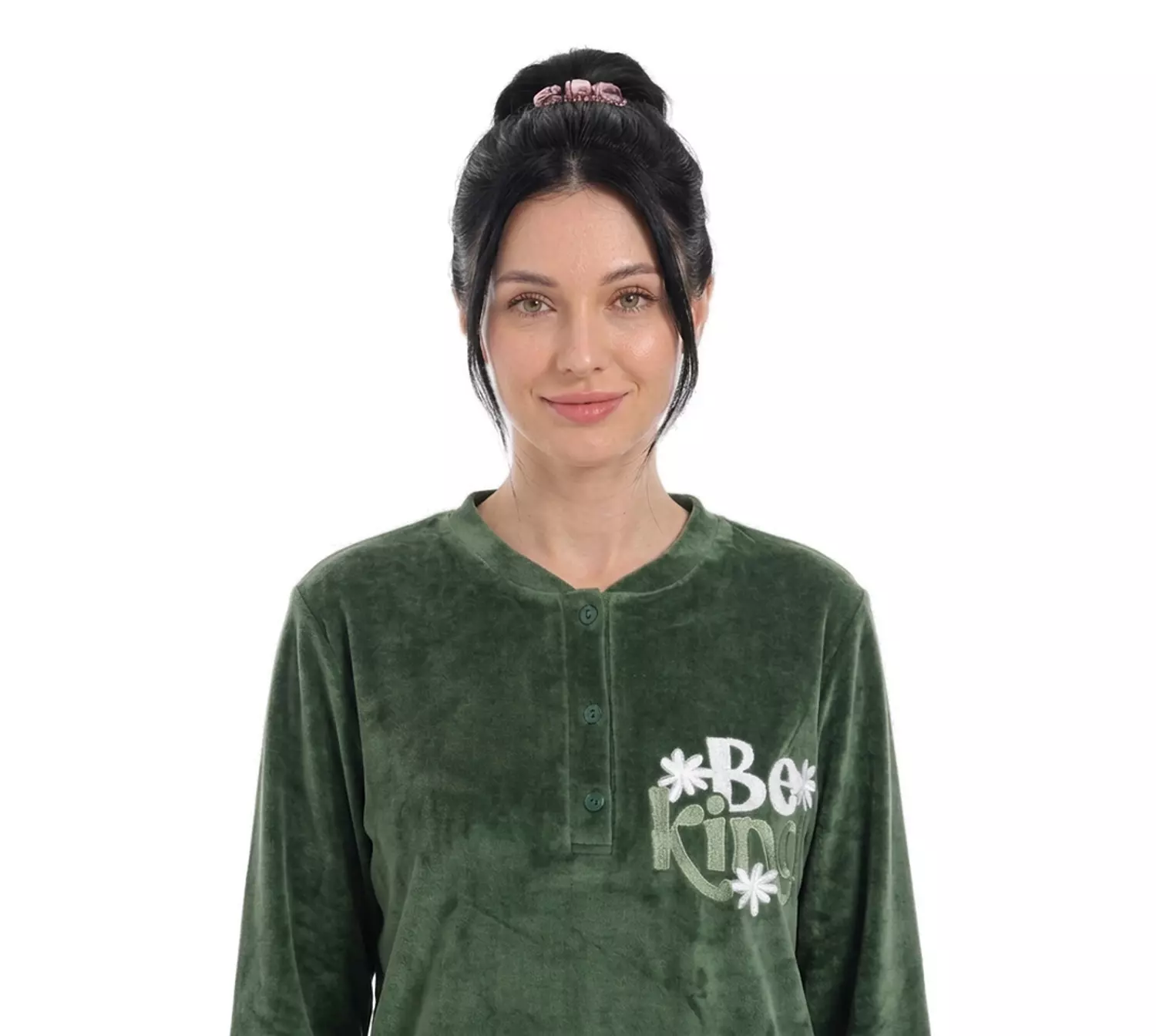 Shorto Women Pajama Fleece Joy PJ - 2639 - Olive Green hover image
