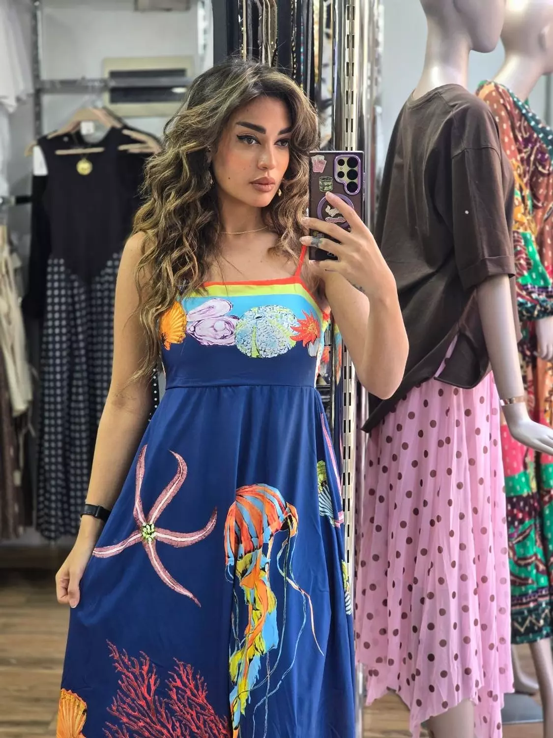 Navy blue Alemais sea creatures dress  5