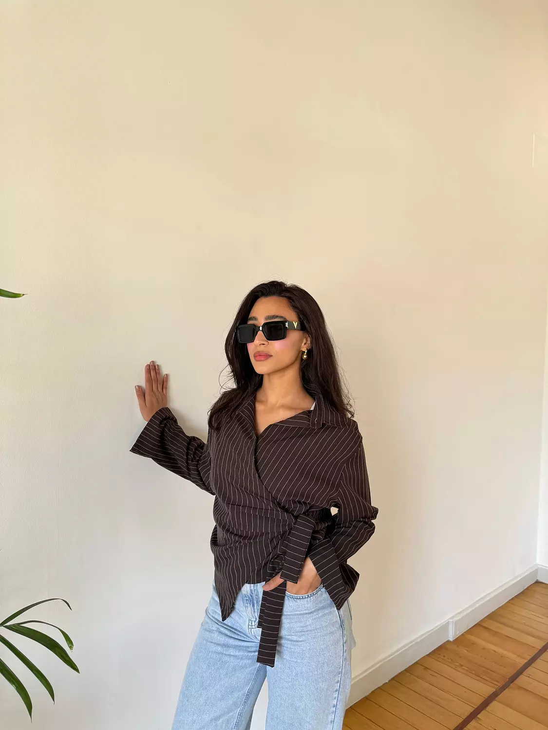 Pinstripe Wrapped Shirt 3