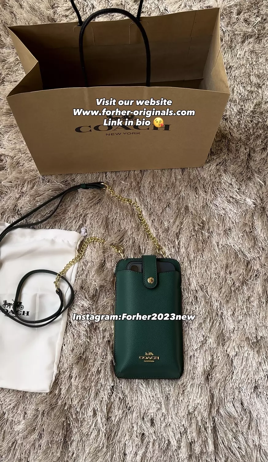 Coach Phone Crossbody In green 3