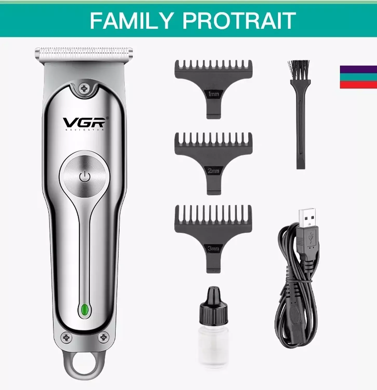 VGR V-071 Professional Cordless Hair Trimmer with Precision T-Blade 7