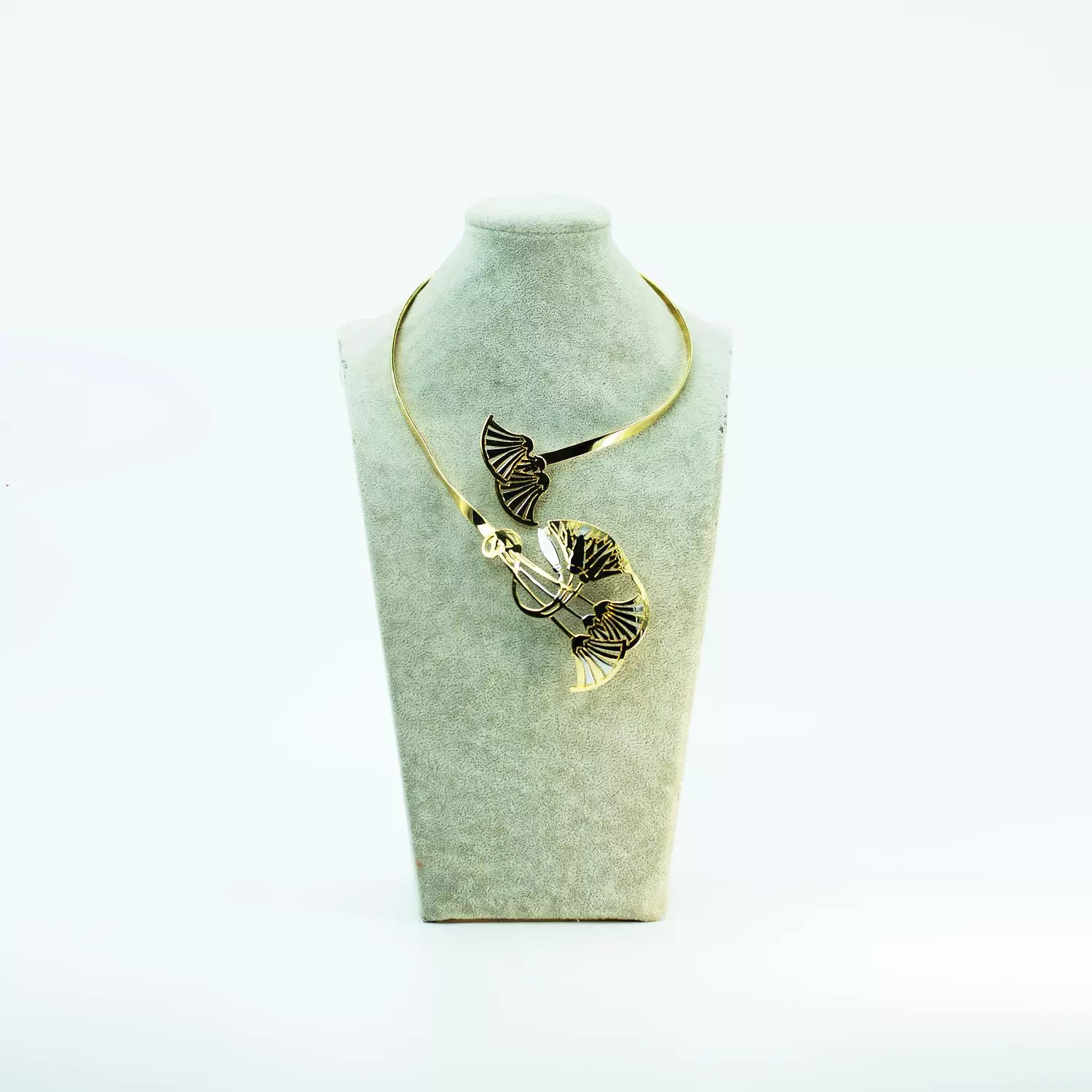 Gold and Platinum Plated Hand-Drilled Brass Chain - 60 cm - Lotus Flower 4