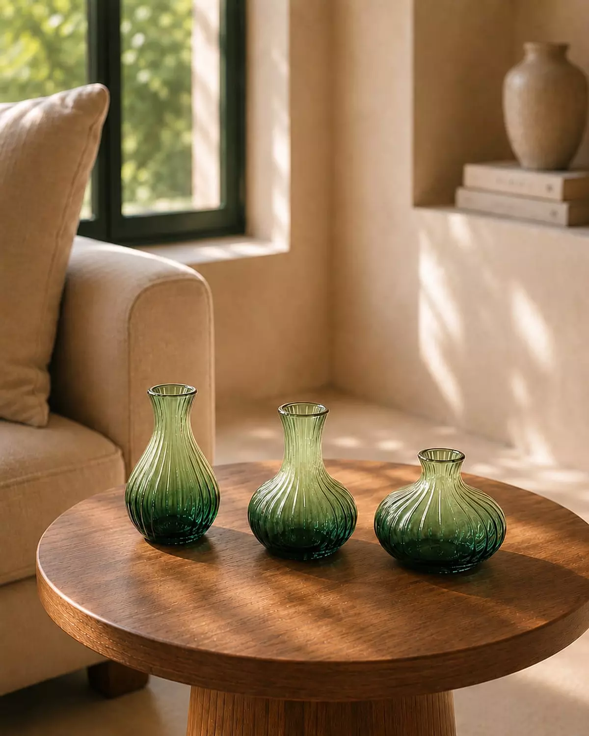 Amara - Set of 3 Handmade Pyrex Glass Vases 2
