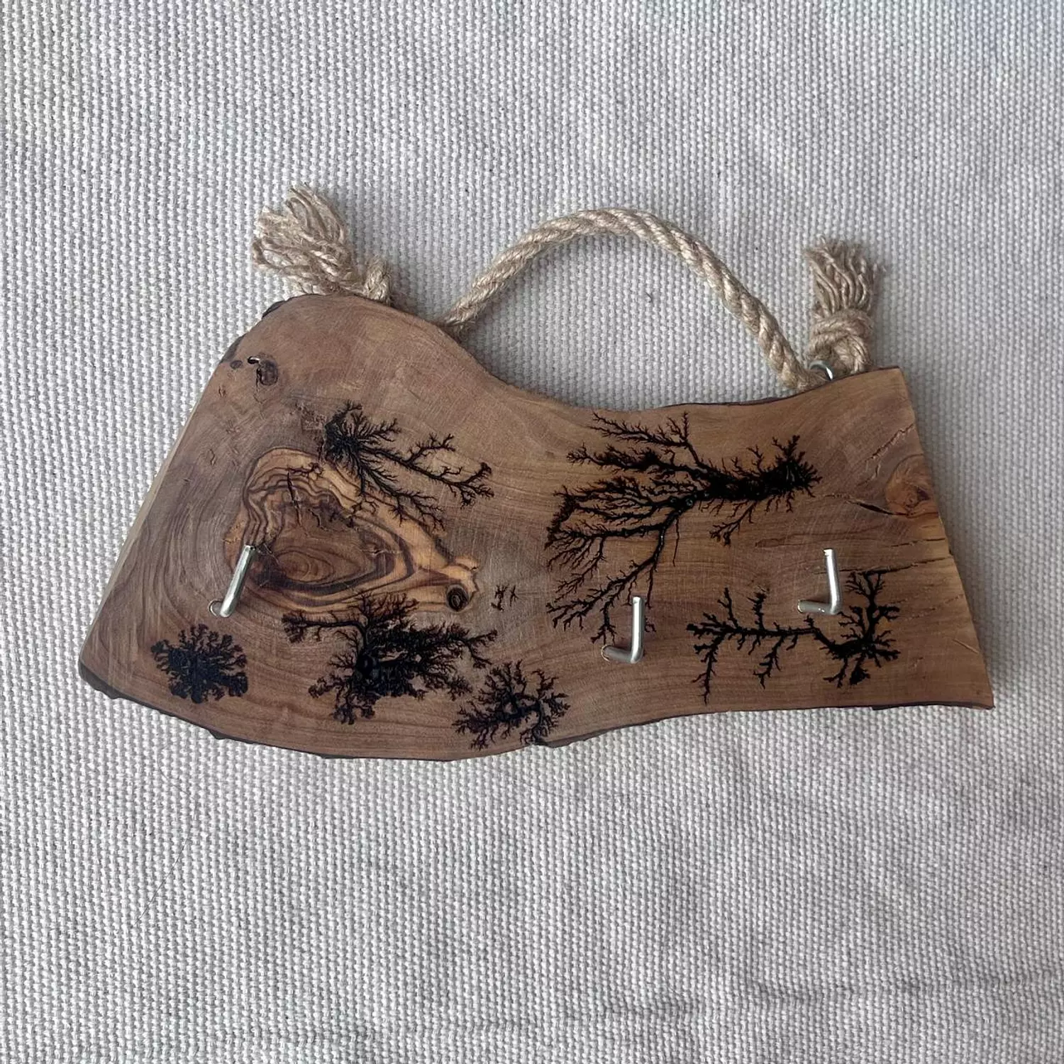 Olive Wood Live Edge Key Holder 9