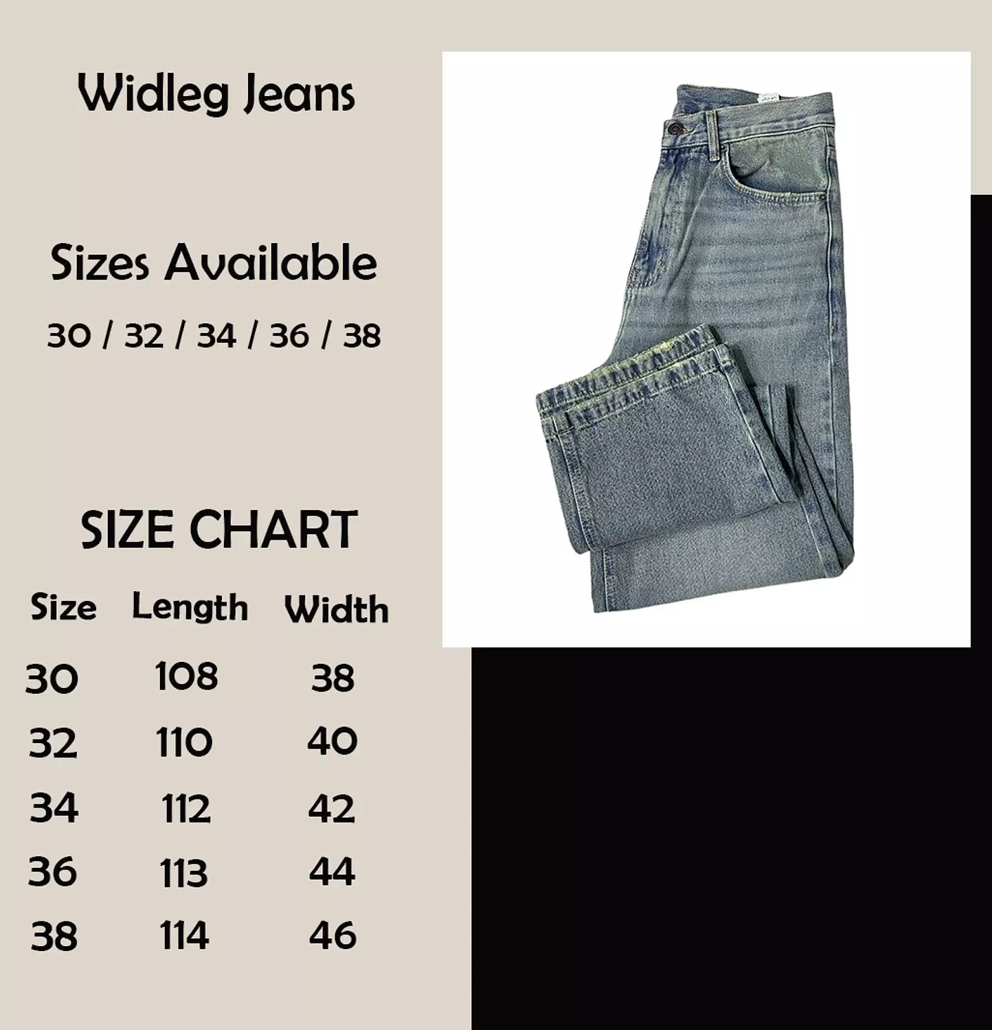 Light Wash Wide Leg Jeans  2
