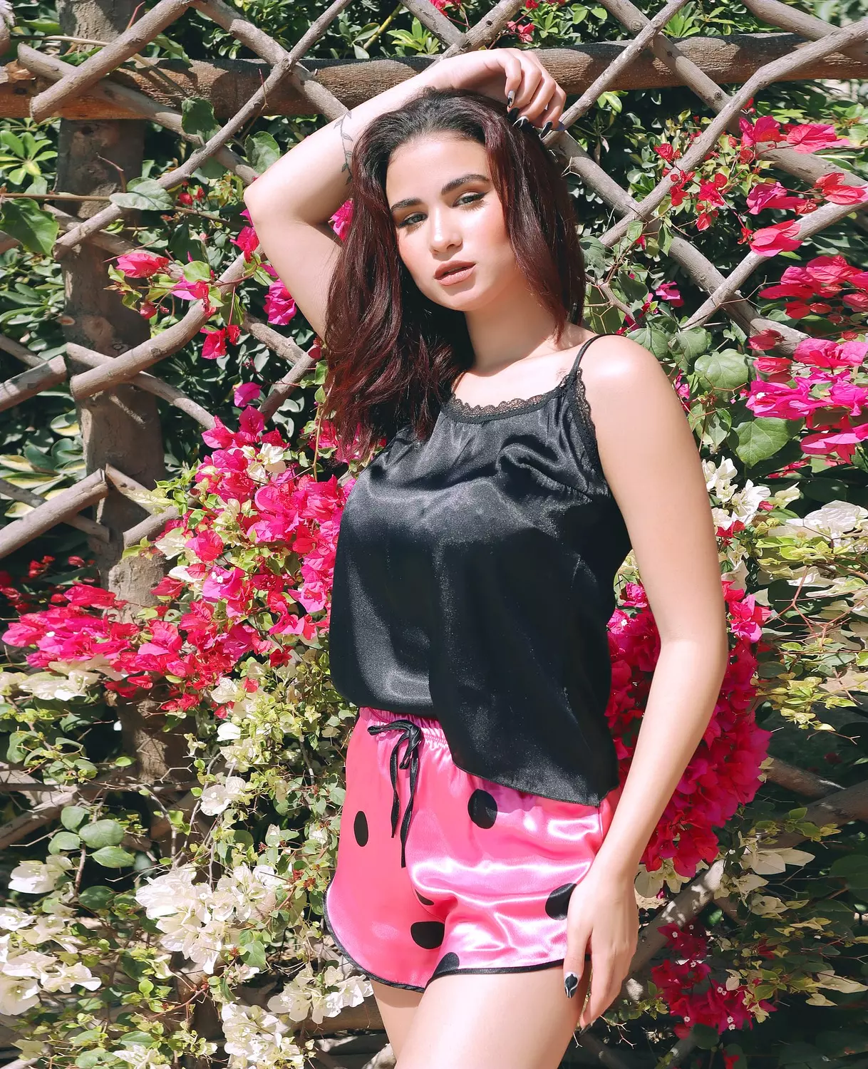 Polka Dot Satin Pajama Set 10