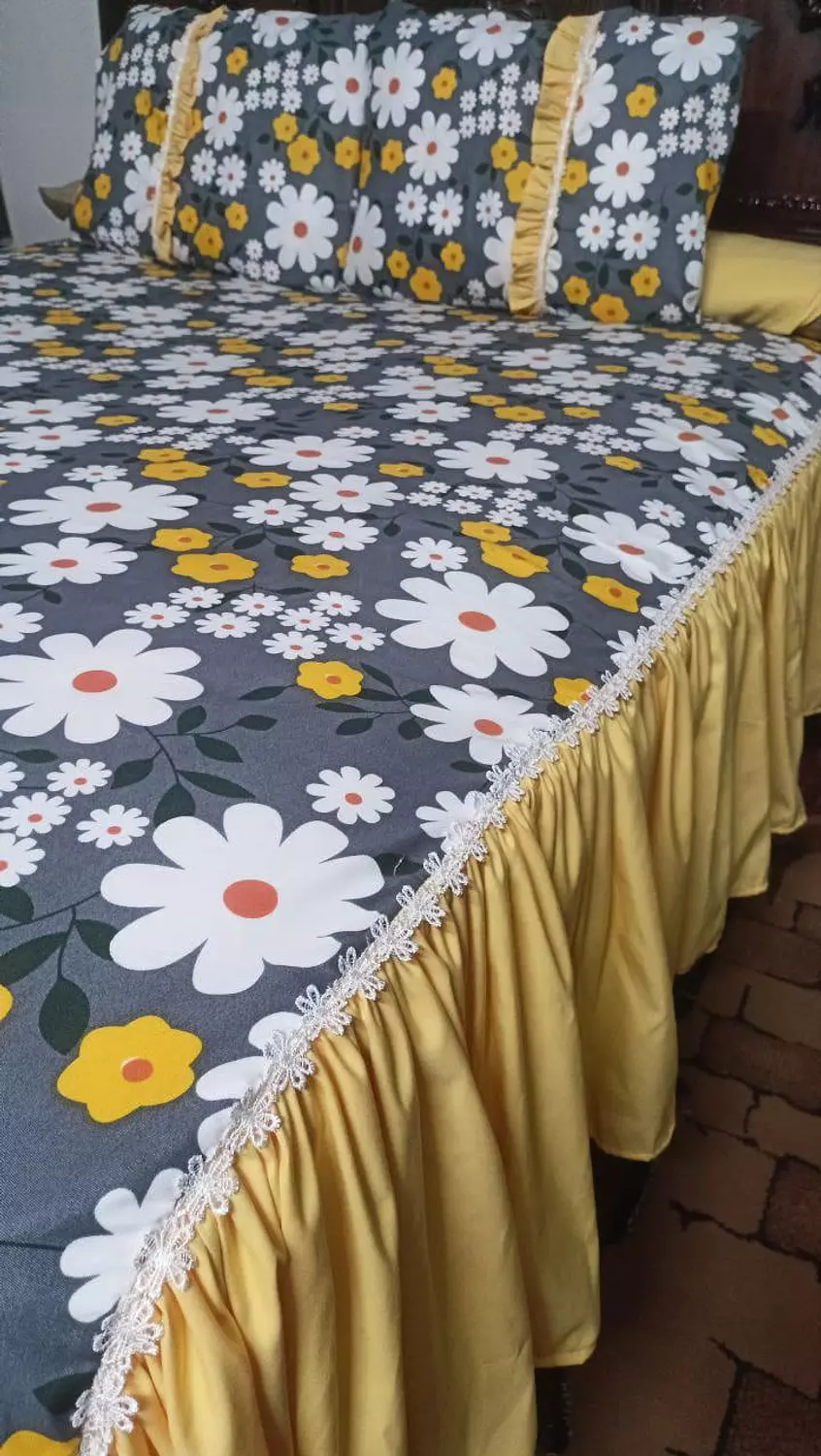 طقم ملايه قطن تركي كرانيش ورد image