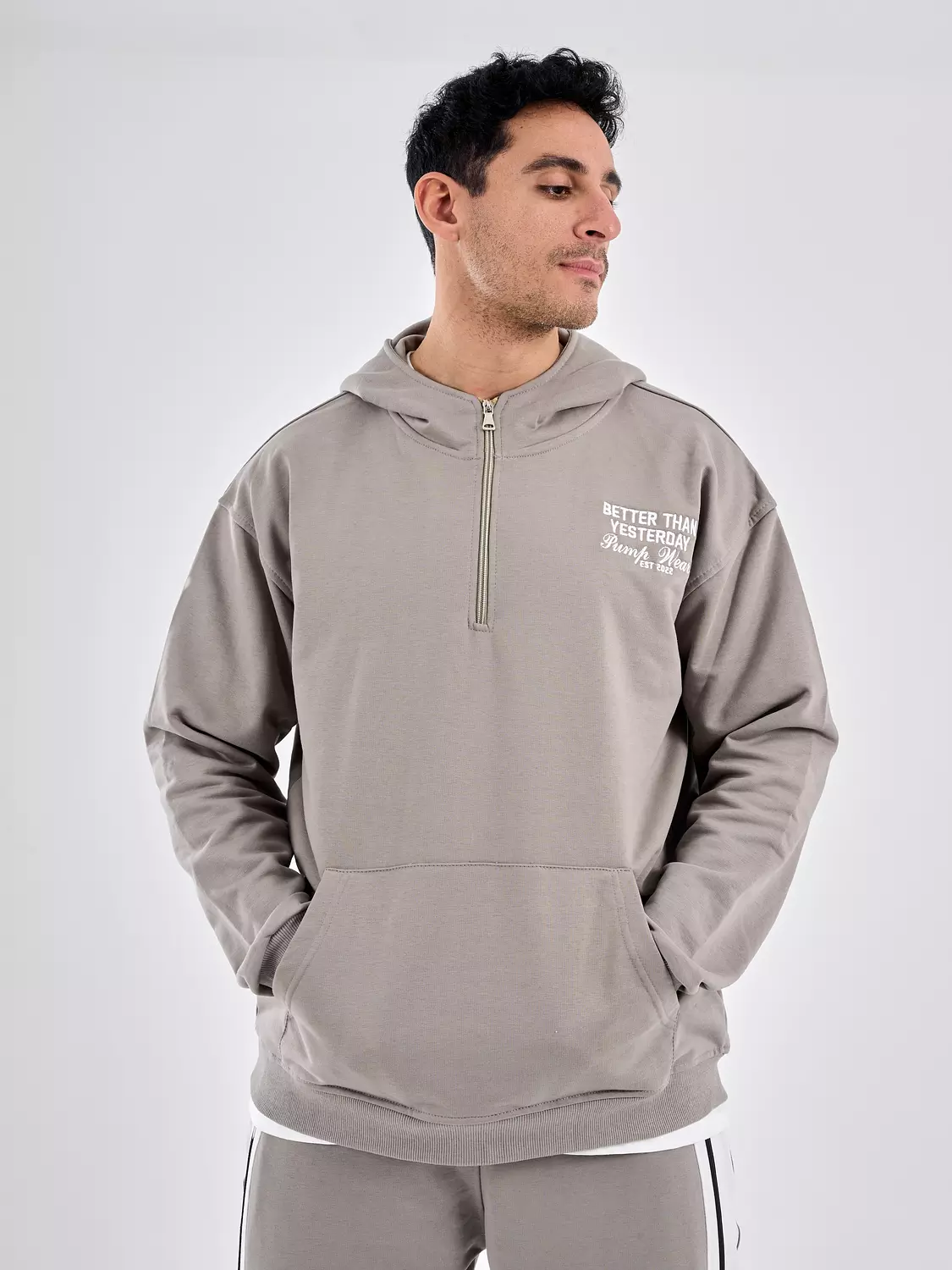 Drop Shoulder quarter Zip Hoodie ‘’gray’’ 5