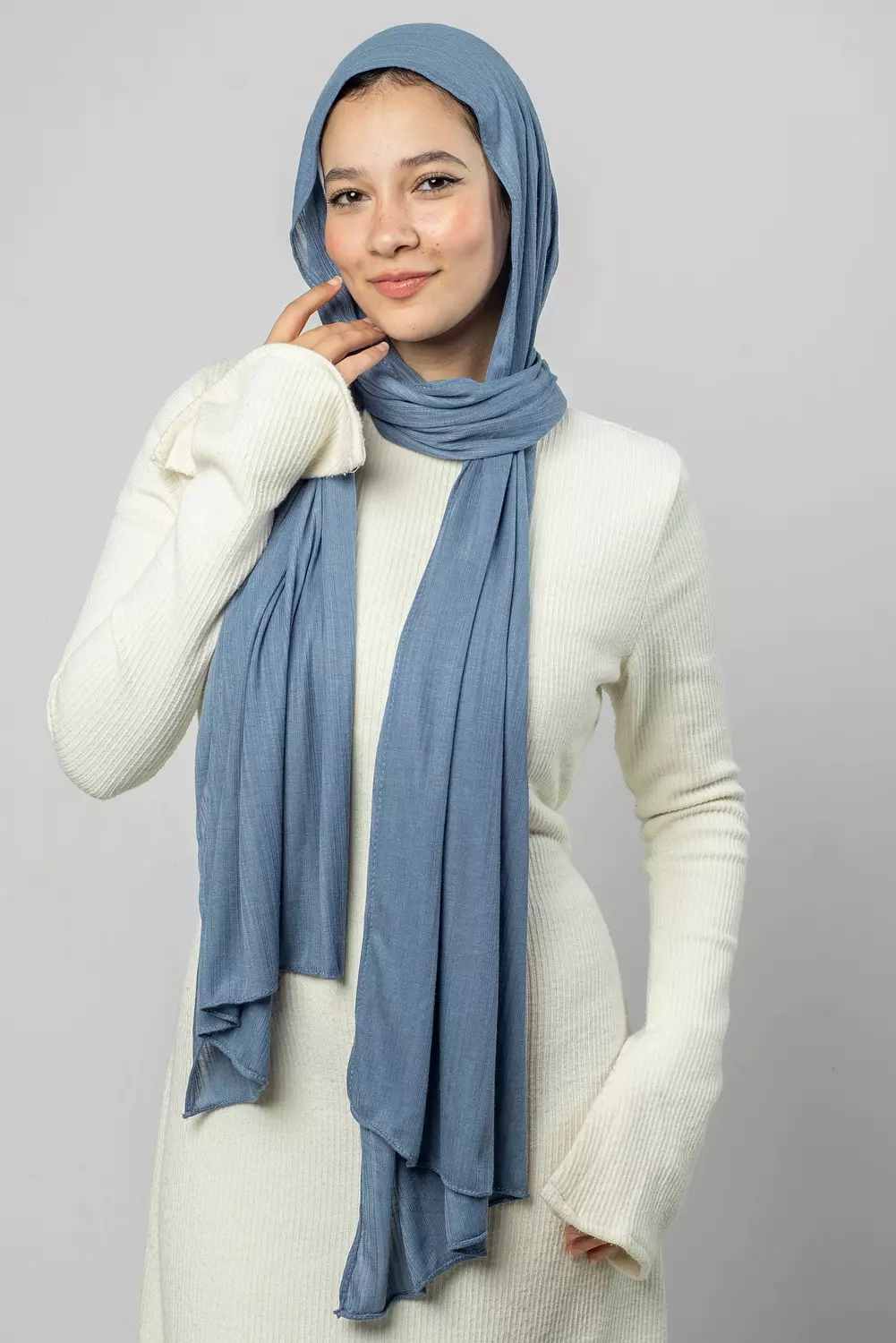 INDIGO KNITTED COTTON LYCRA 2