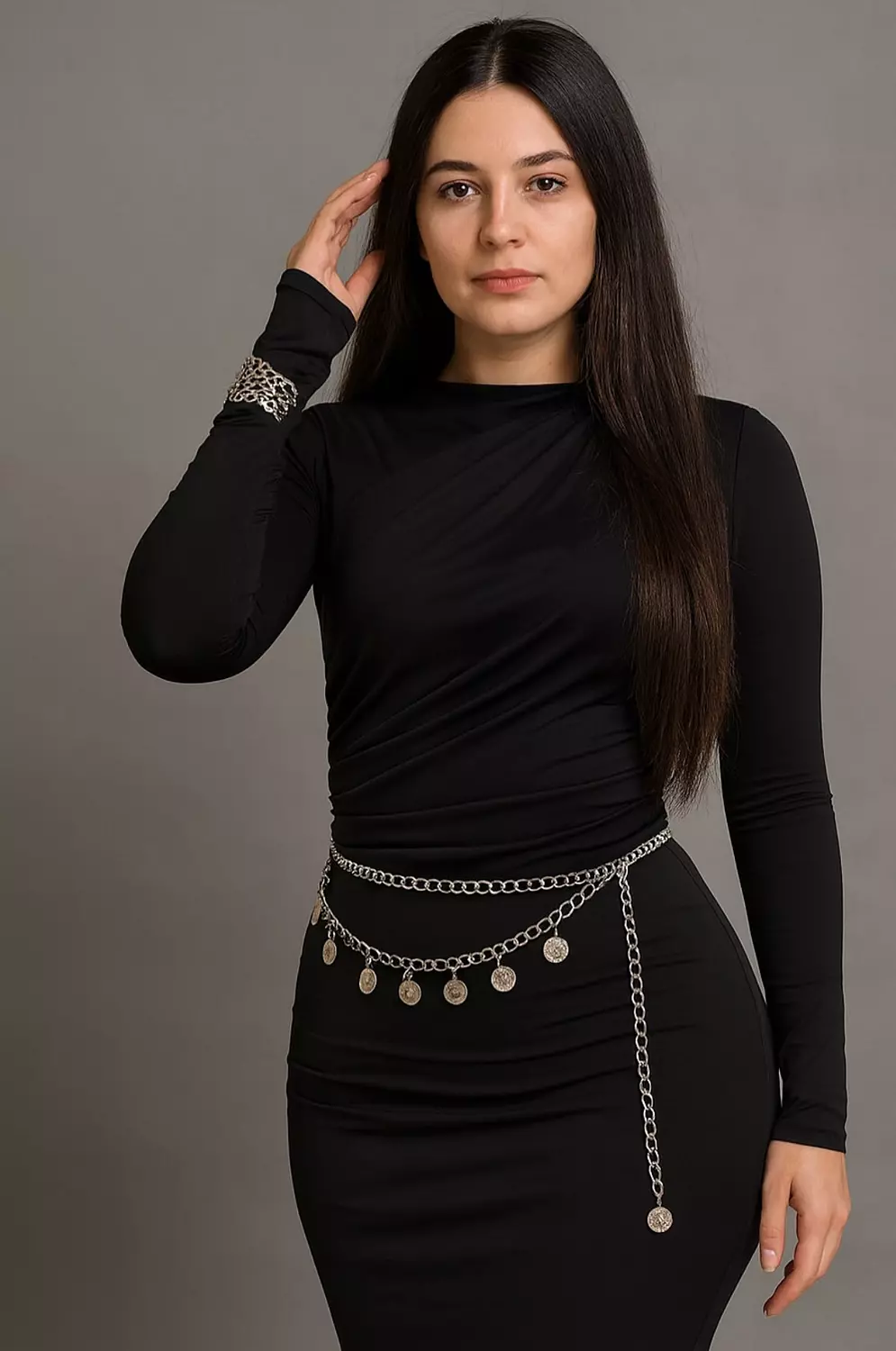 Velour Drape Dress 3