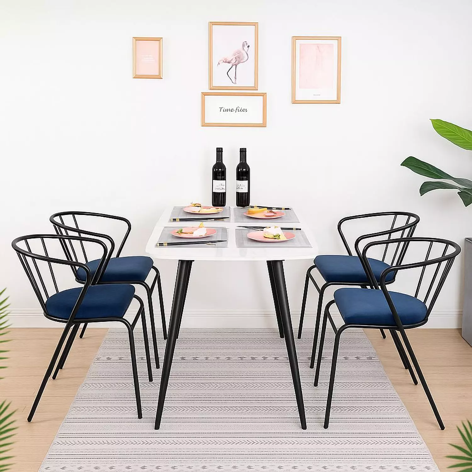 steel Dining Table 5 Pieces hover image