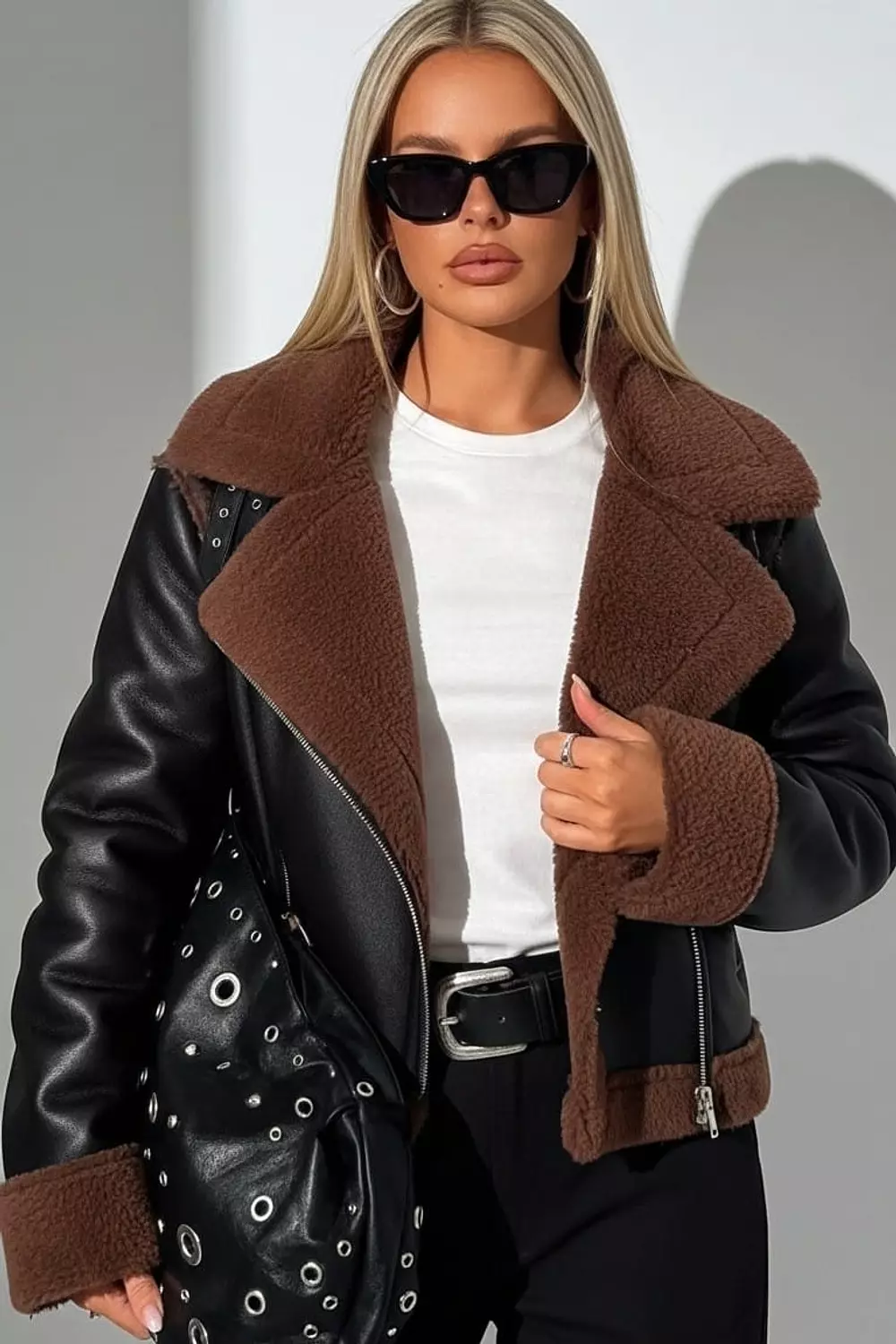 Wide Collar Faux Fur Jacket 2
