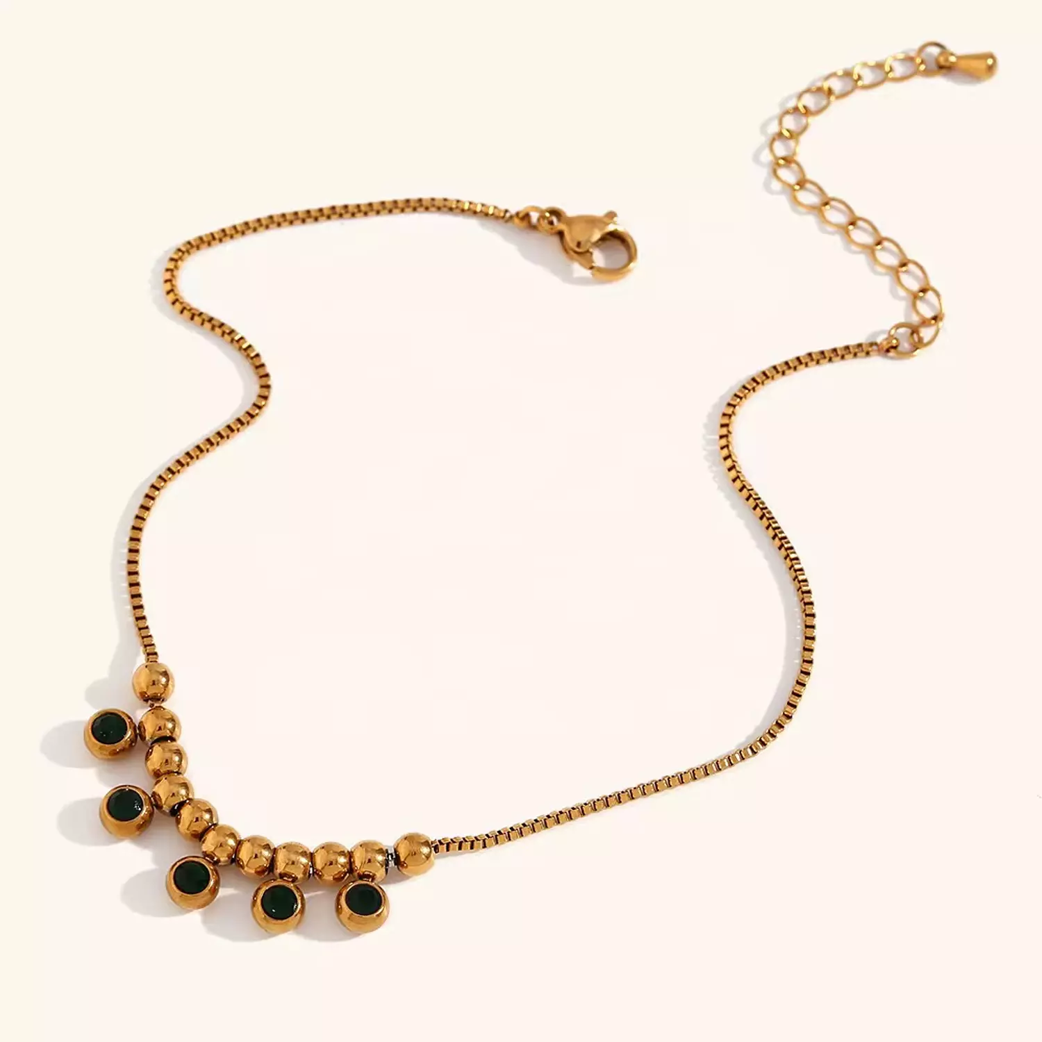 Green Zircon charm anklet 5