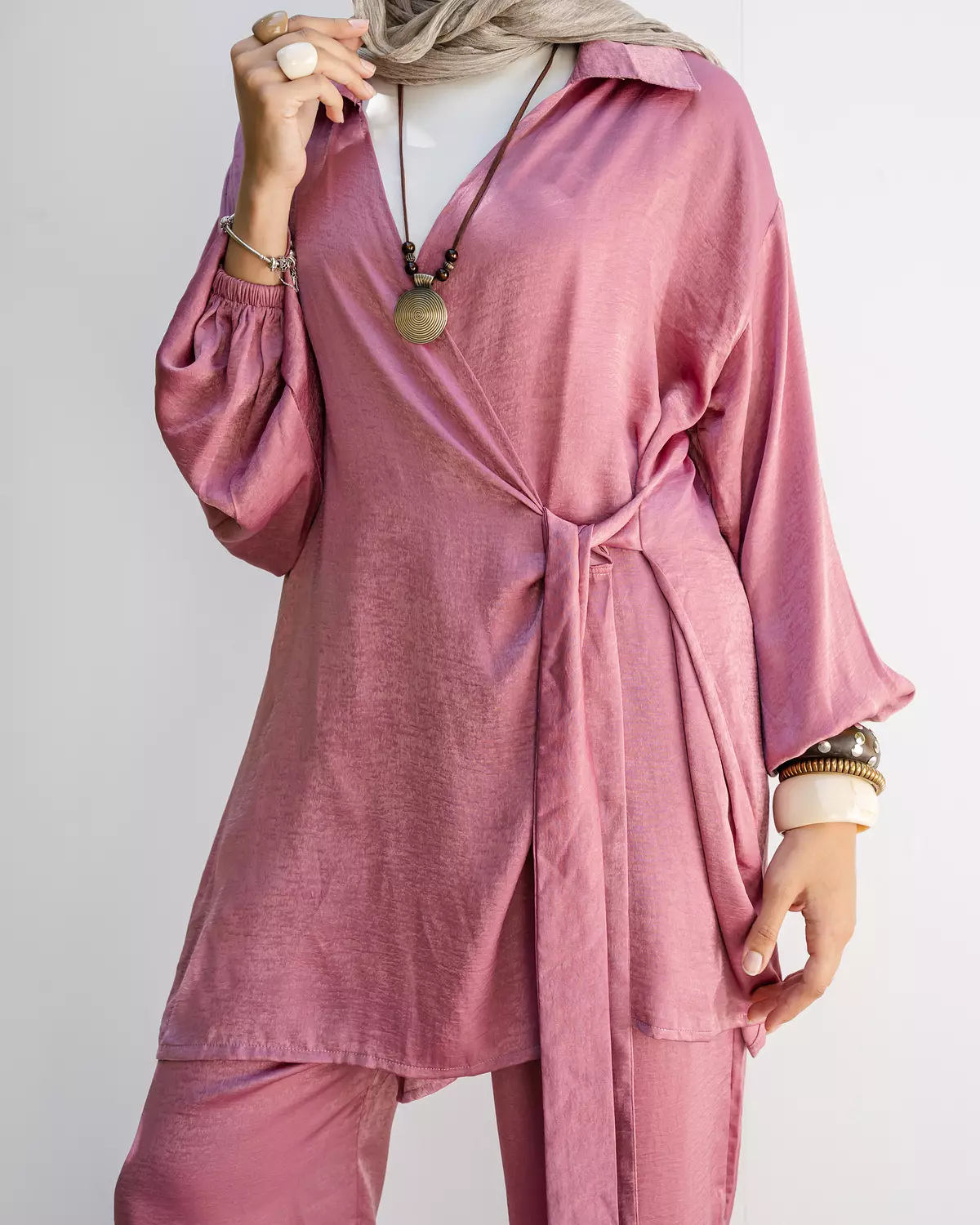 Shimmery Set - Wrap in blush pink 2