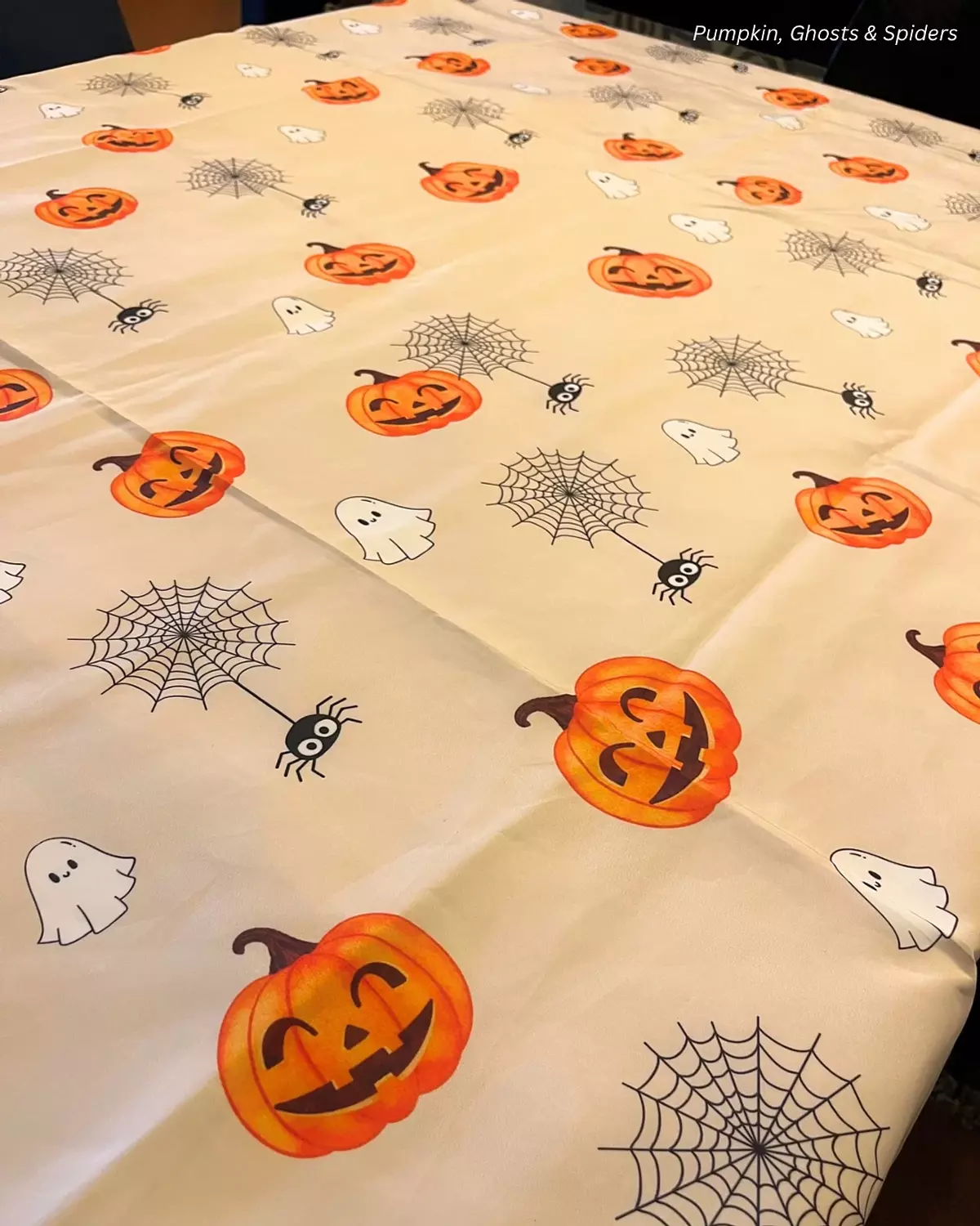 Pumpkins Spiders & Ghosts Halloween Tablecover image