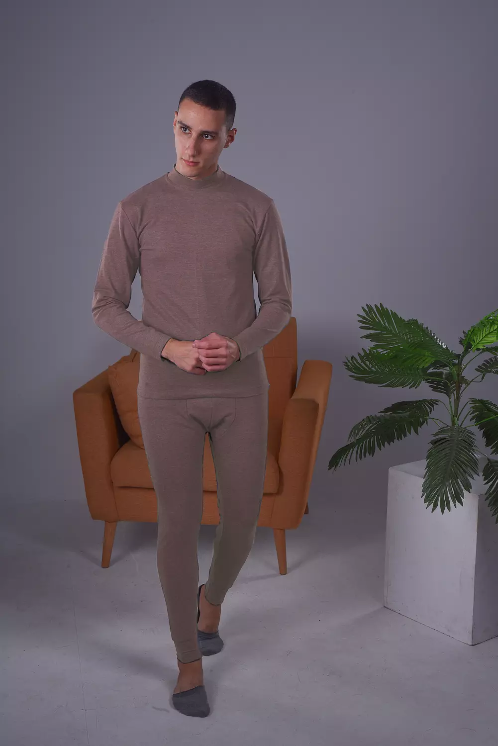 Men Half Neck Thermal Set 8