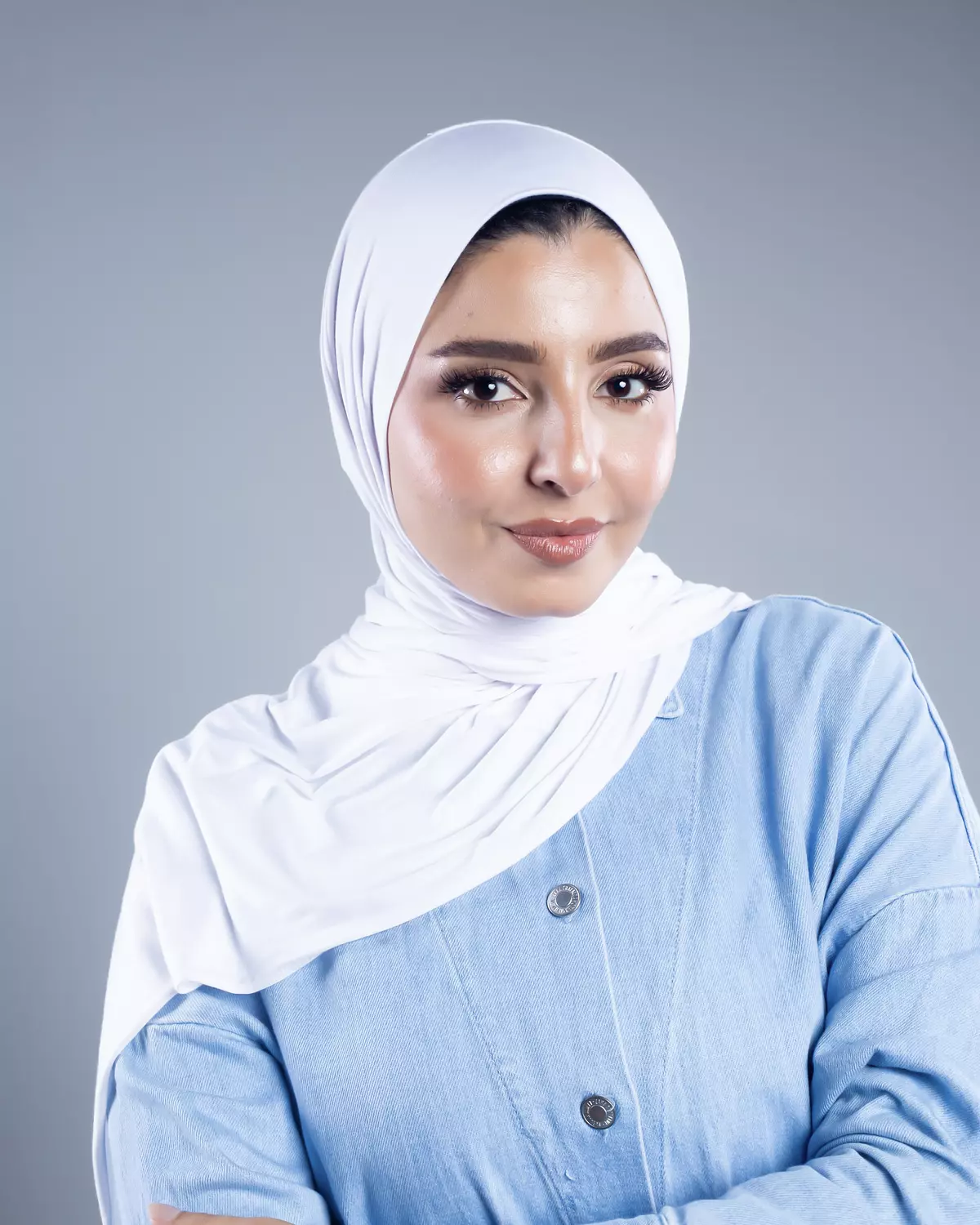 Jamila 2 in 1 white cotton scarf 4