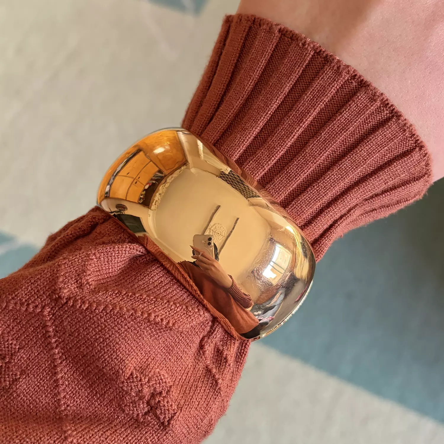 Big chunky bangle- gold  image