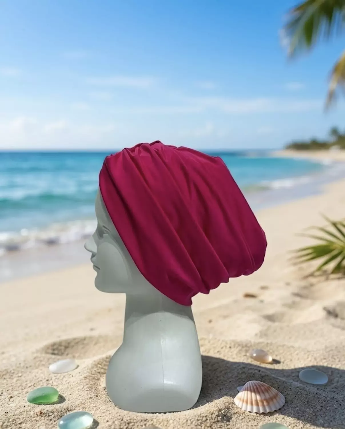 Double Layered Swimming Turban-Fuchsia hover image