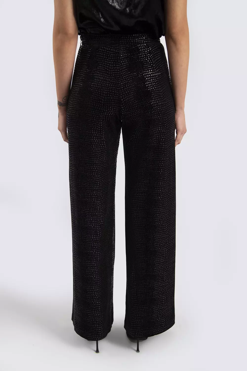 Textured Trousers with Side Zipper hover image