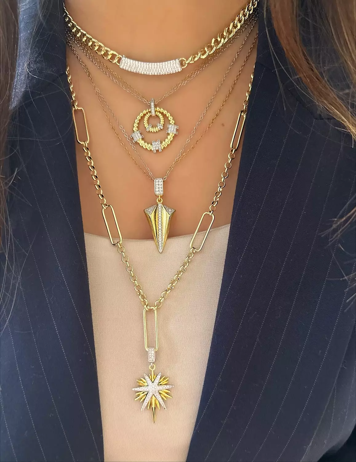 Curved Stones Necklace hover image