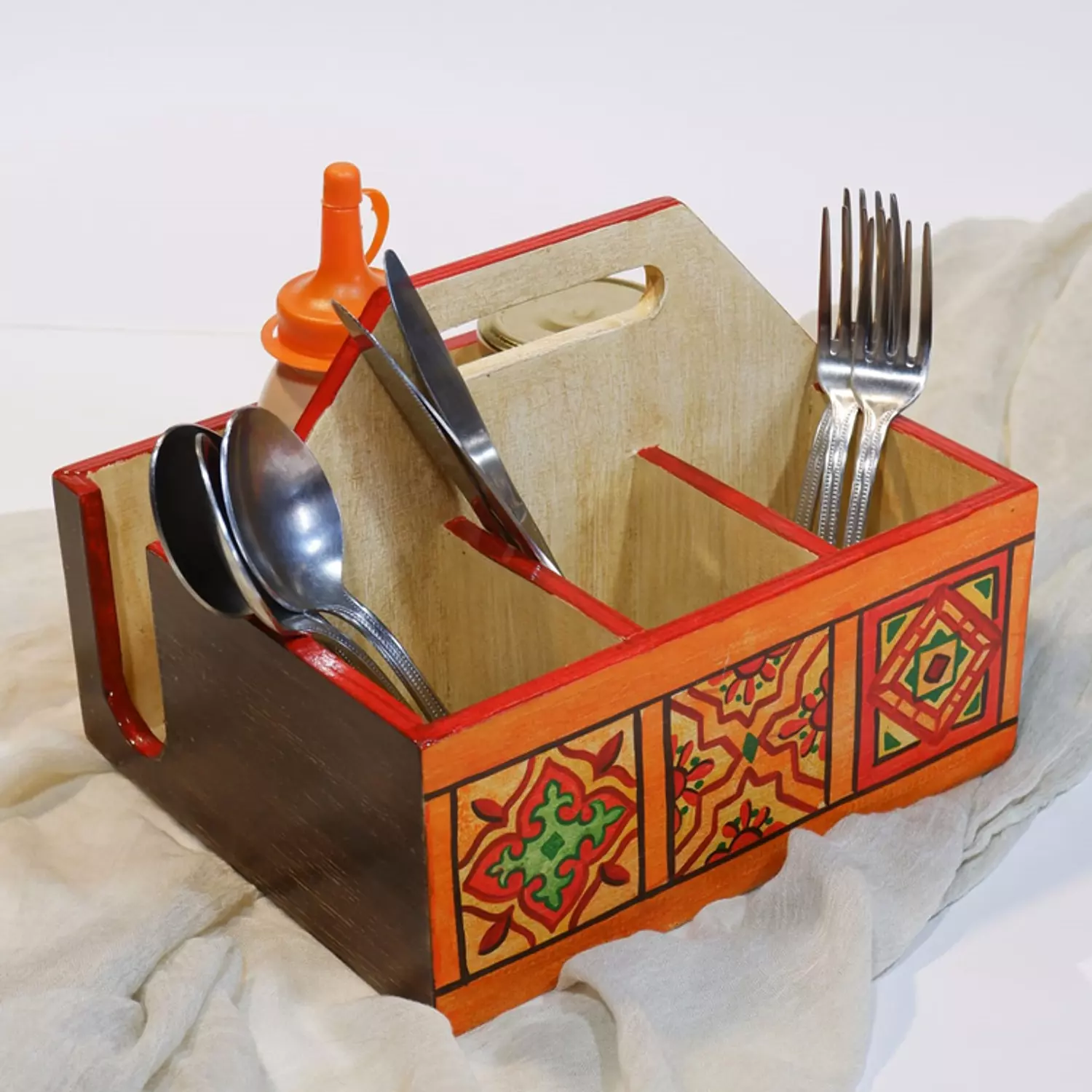Couvert holder - Tiles orange image