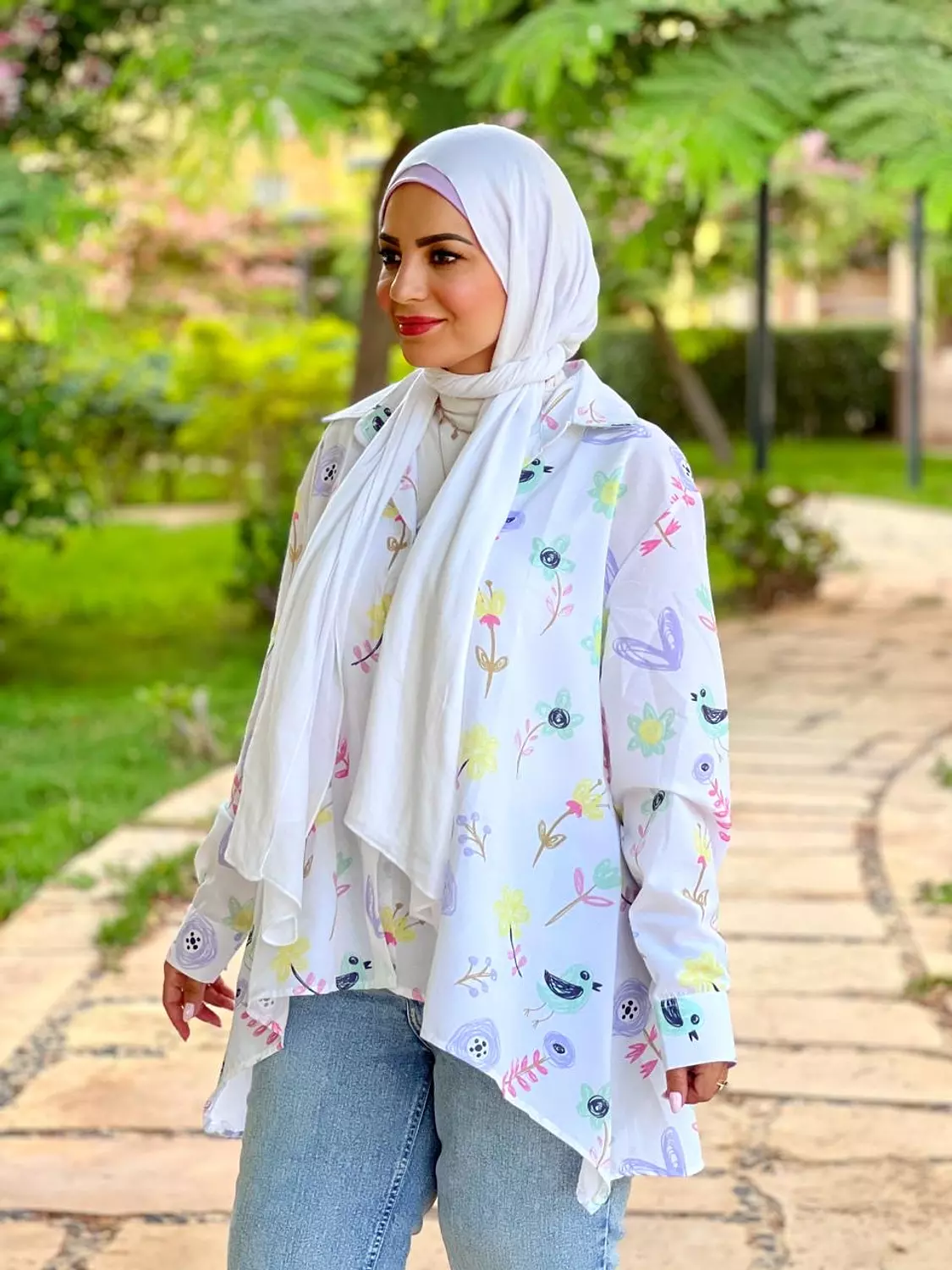 Printed Poplin Shirt - Bird 10