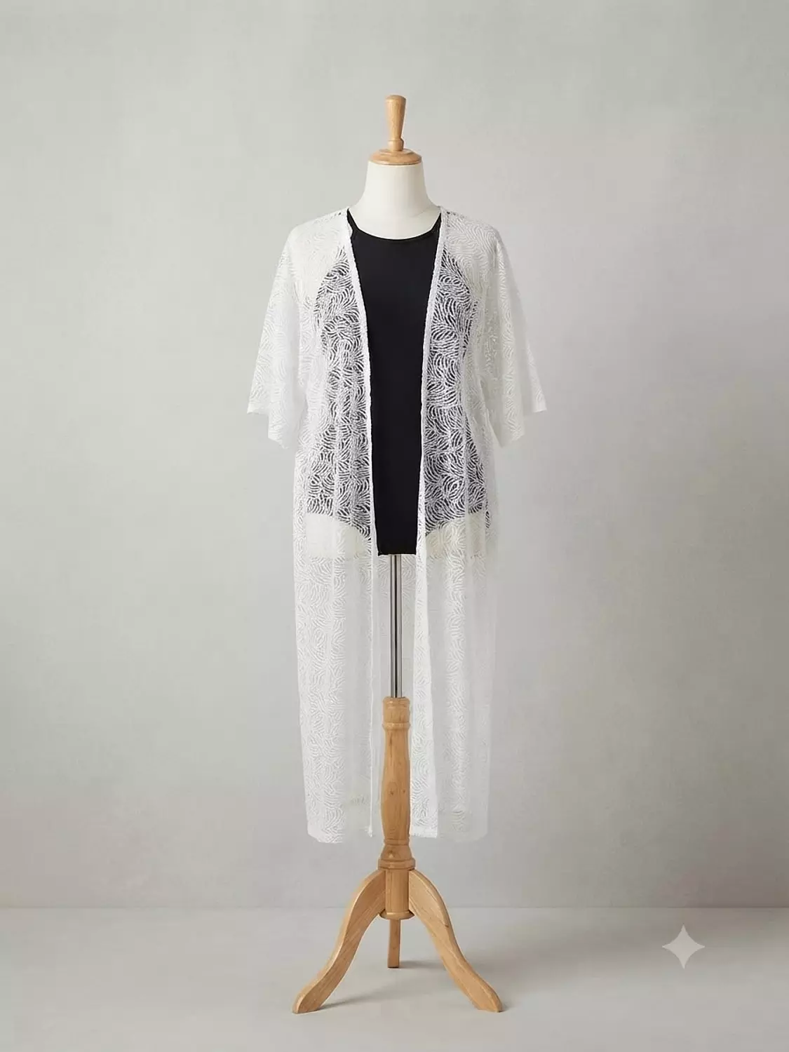 Embroidered Lace Long Cover-Up 4