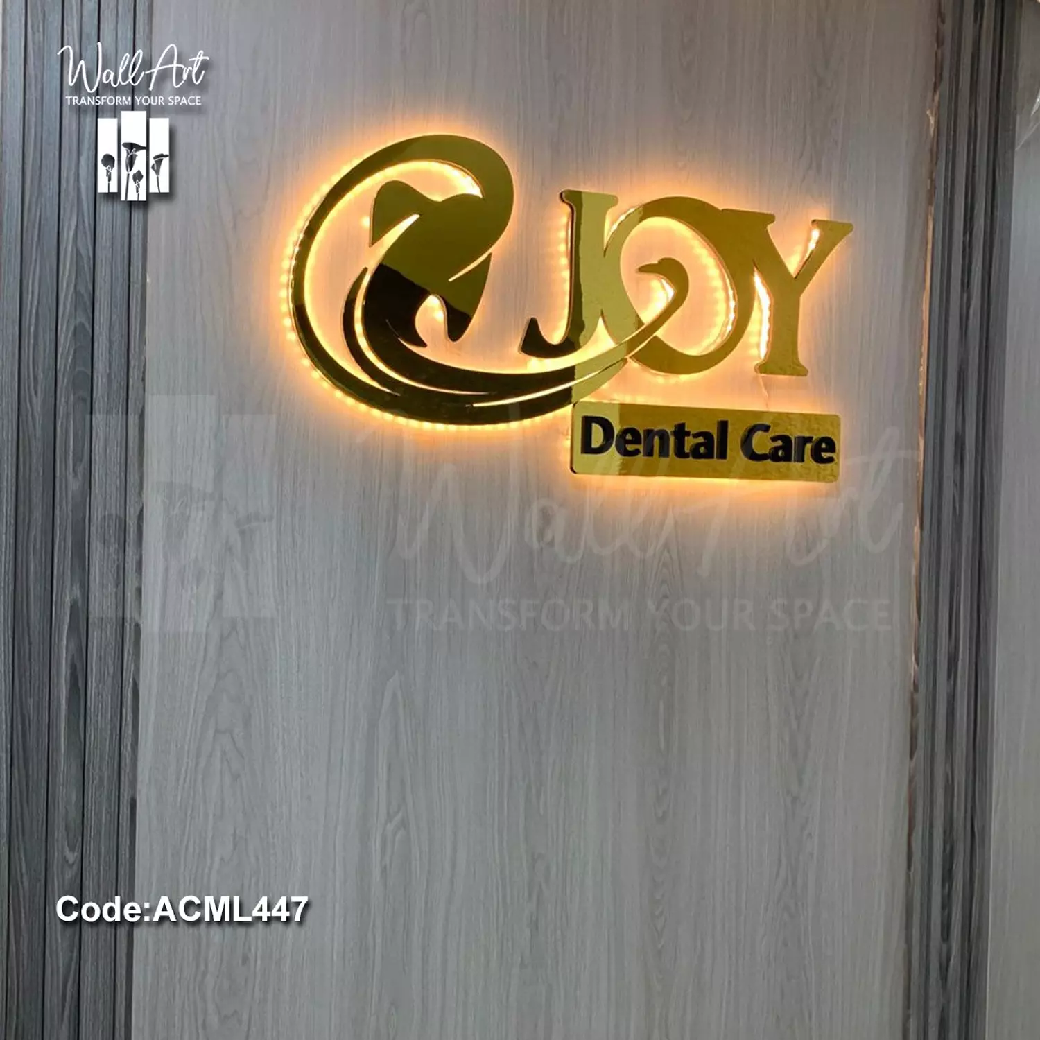 ACML447-Lighted Golden Acrylic Logo   image