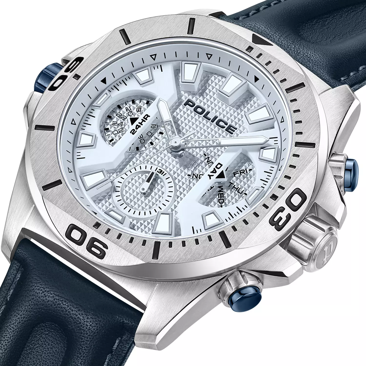 Police watches electrical Mens Analogue Quartz Watch with Leather bracelet PEWJF0022503 3